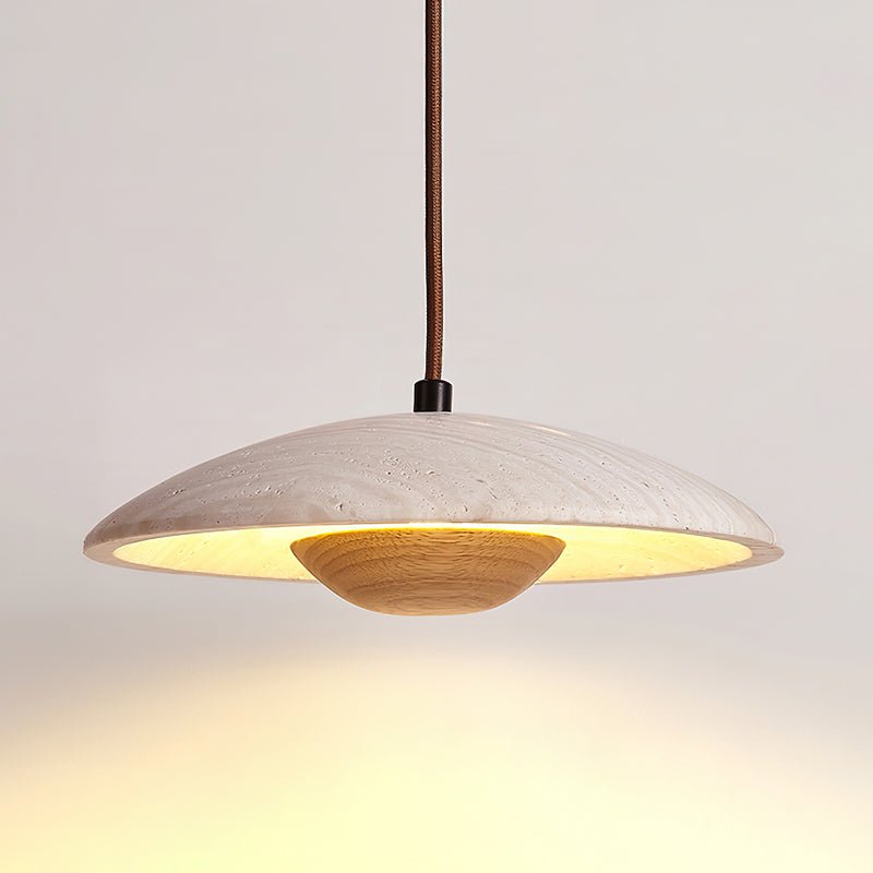 Zodore Wide-Brim Travertine Pendant Light - Letslighting