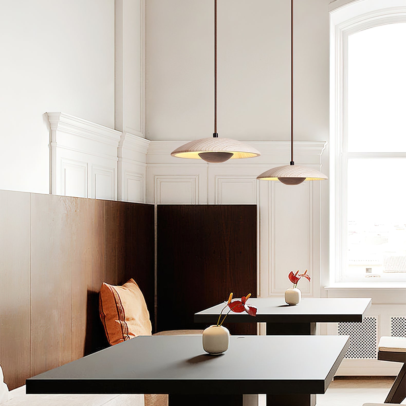Zodore Wide-Brim Travertine Pendant Light - Letslighting
