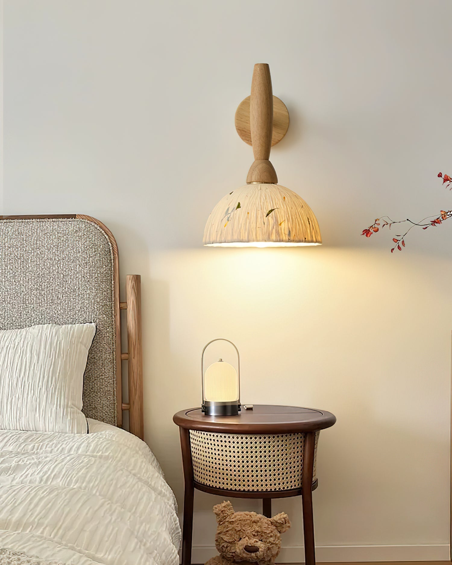 Playa Wood Wall Lamp Wood Rice Paper - Letslighting