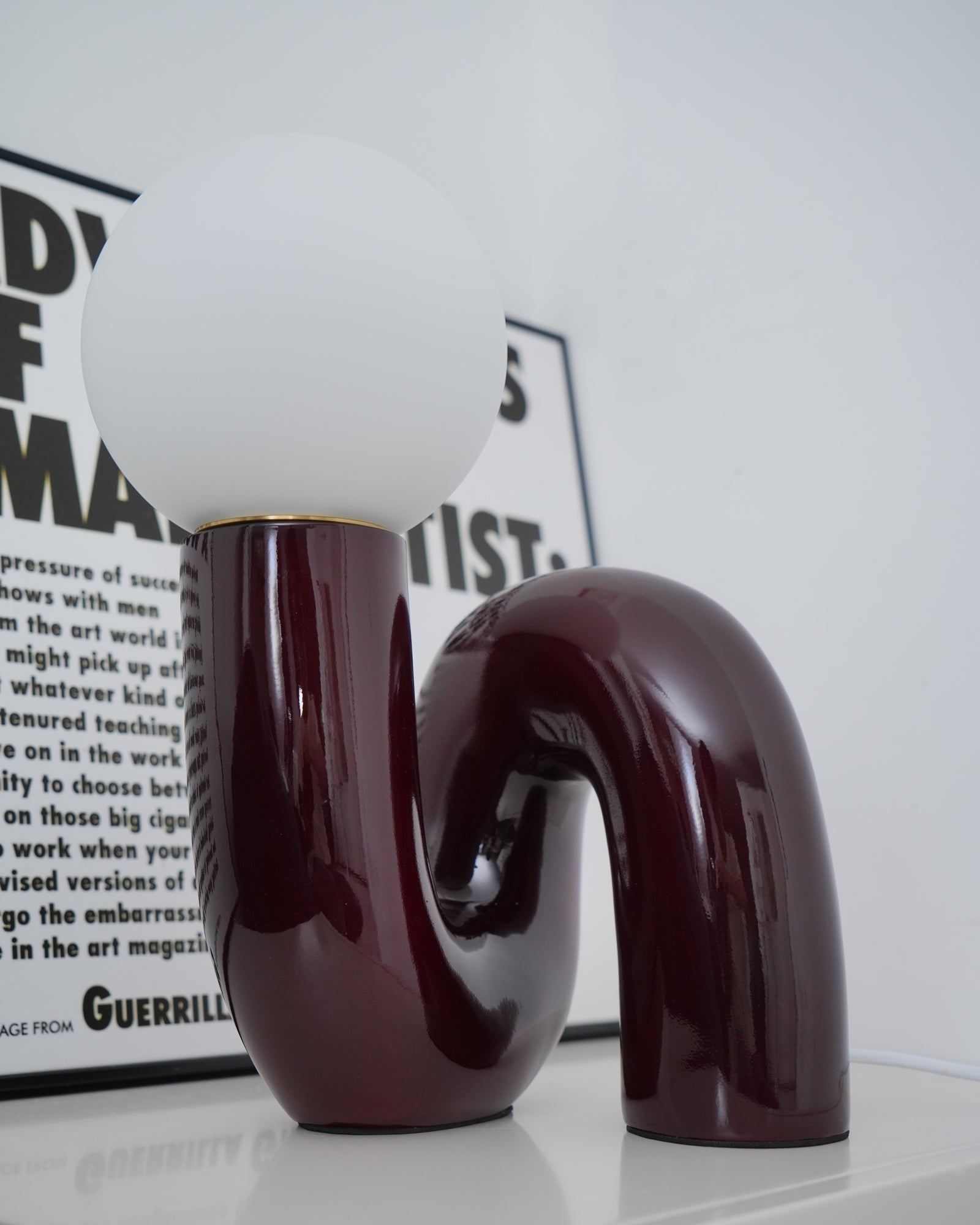 Table Lamp Playful N Shape All White - Letslighting