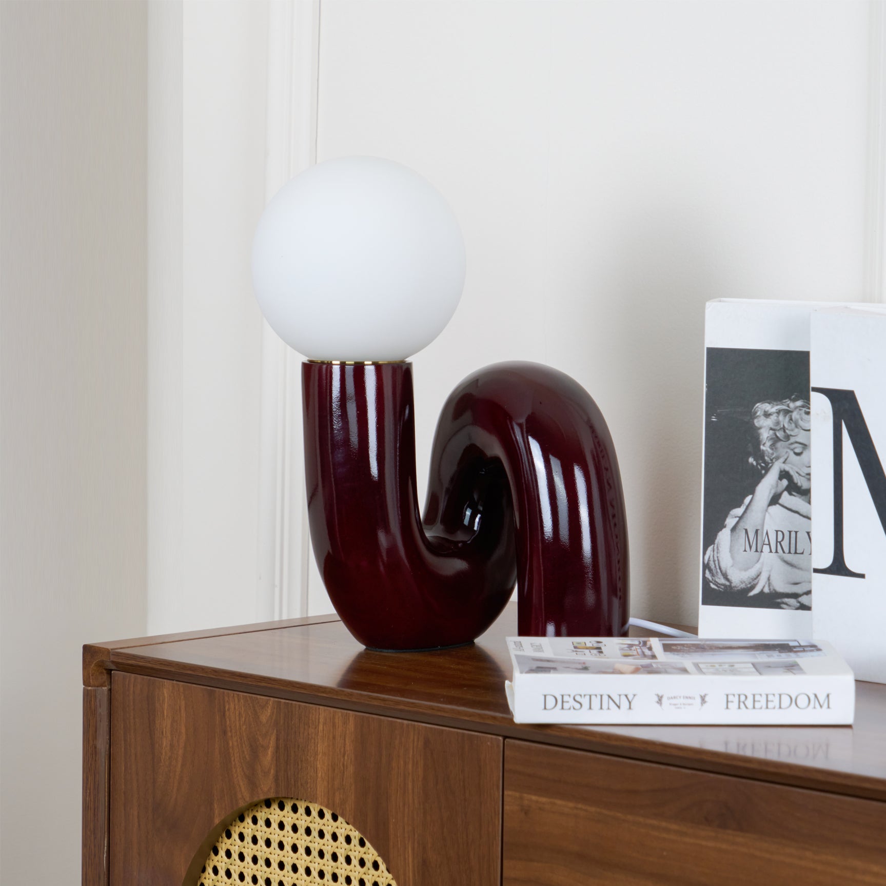 Table Lamp Playful N Shape All White - Letslighting