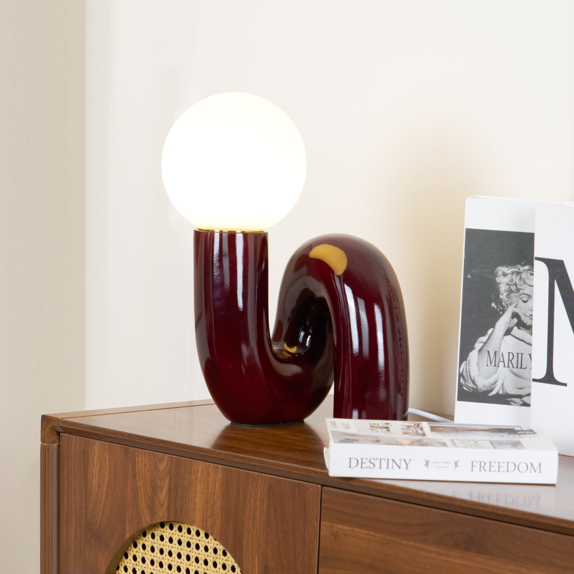 Table Lamp Playful N Shape All White - Letslighting