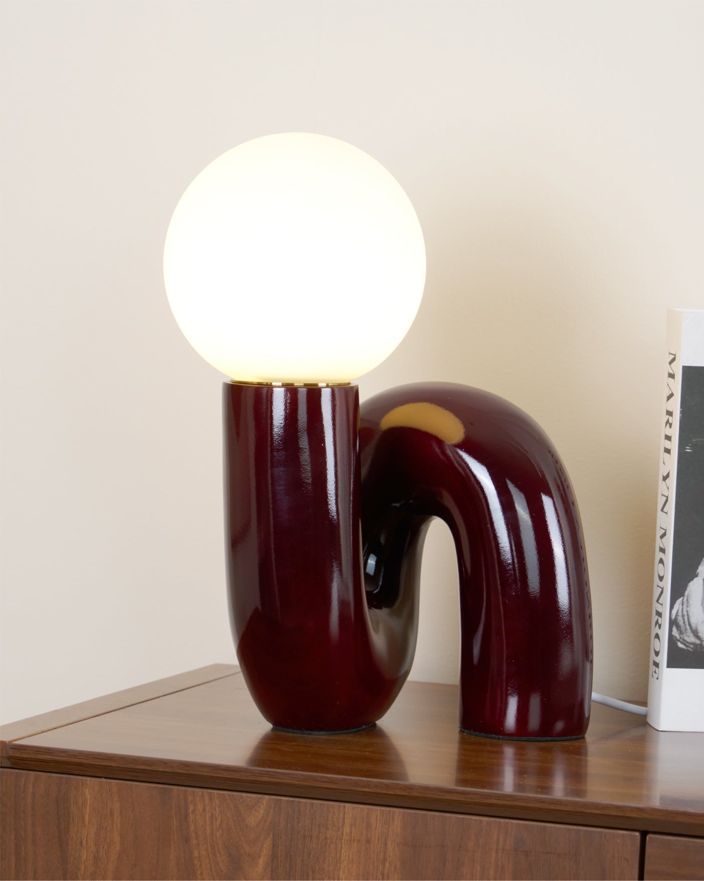 Table Lamp Playful N Shape All White - Letslighting