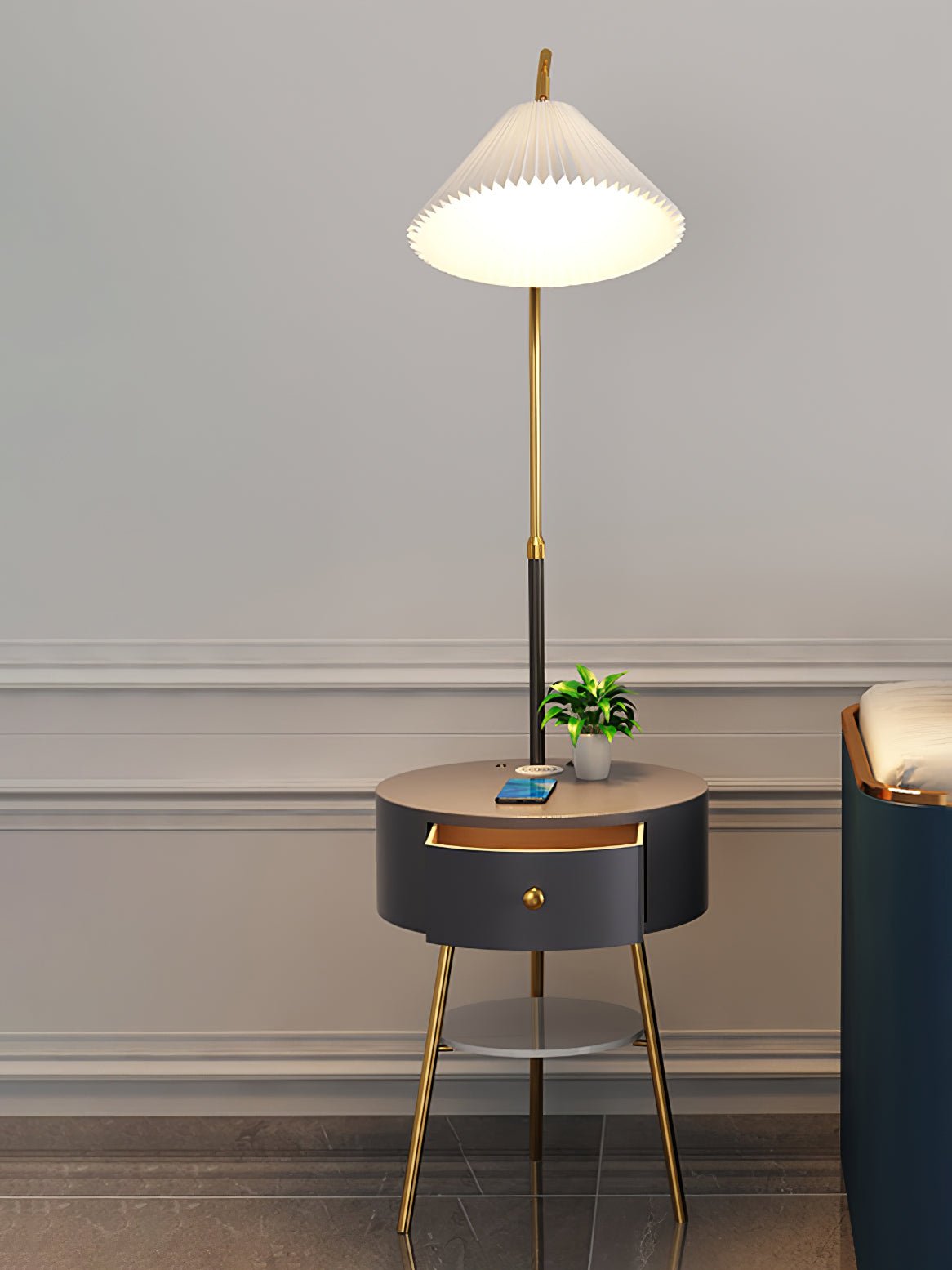 Pleated Arc Floor Light - Blowlighting