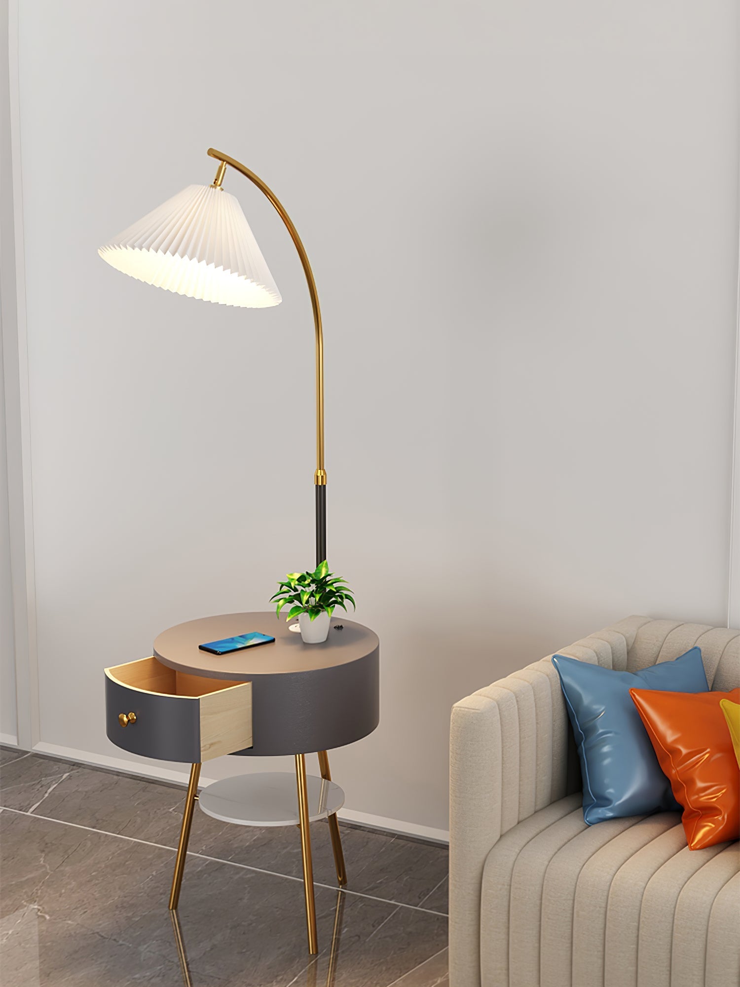 Pleated Arc Floor Light - Blowlighting