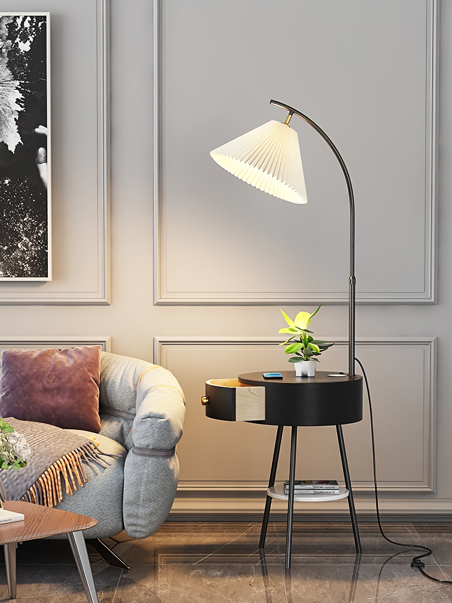 Pleated Arc Floor Light - Blowlighting