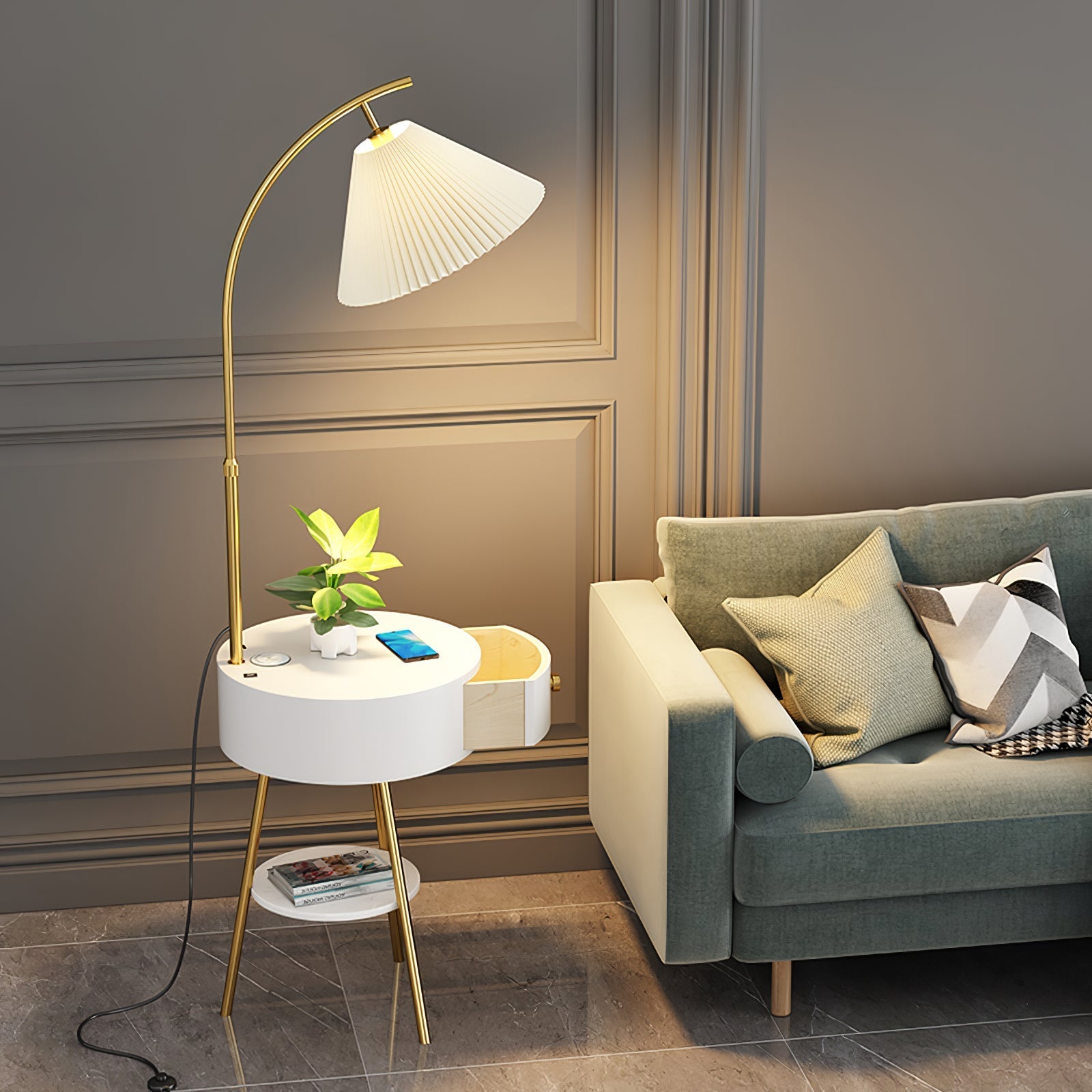 Pleated Arc Floor Light - Blowlighting