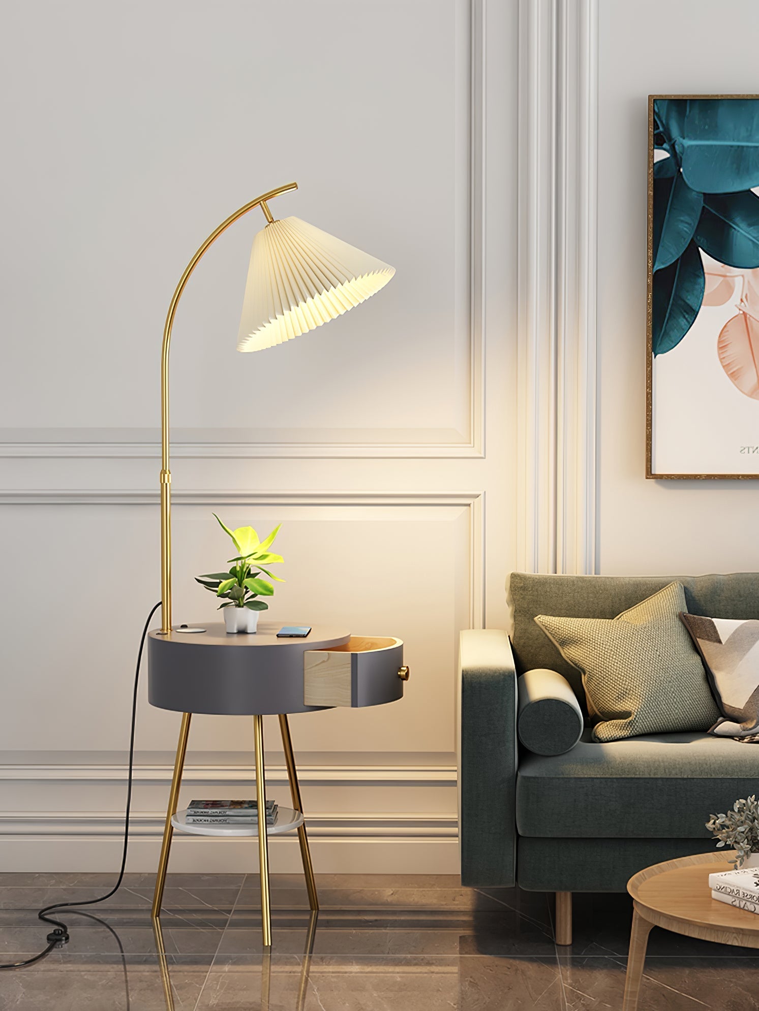 Pleated Arc Floor Light - Blowlighting