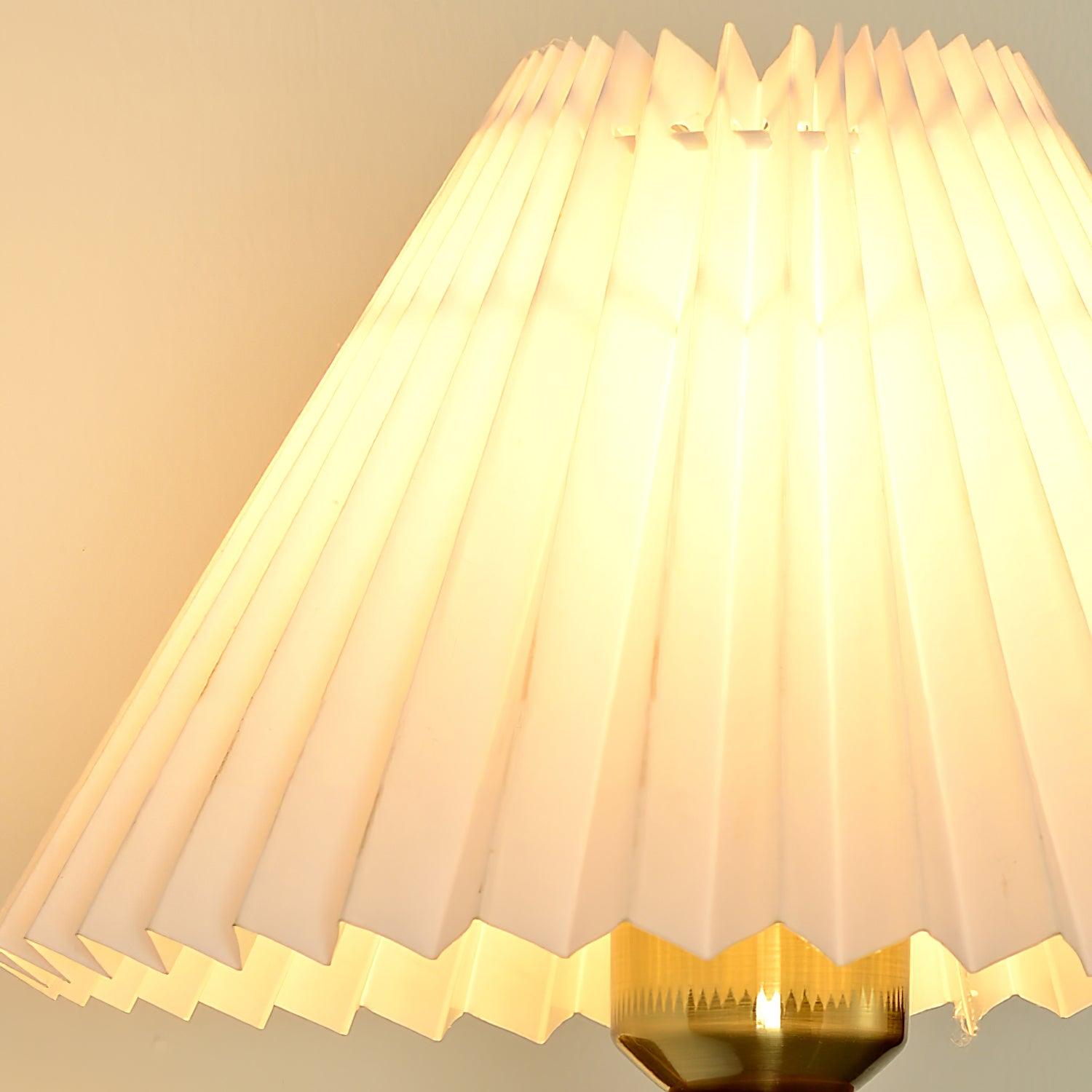 Ernest Vintage Industrial Pleated Walnut Fabric Wall Light - Letslighting