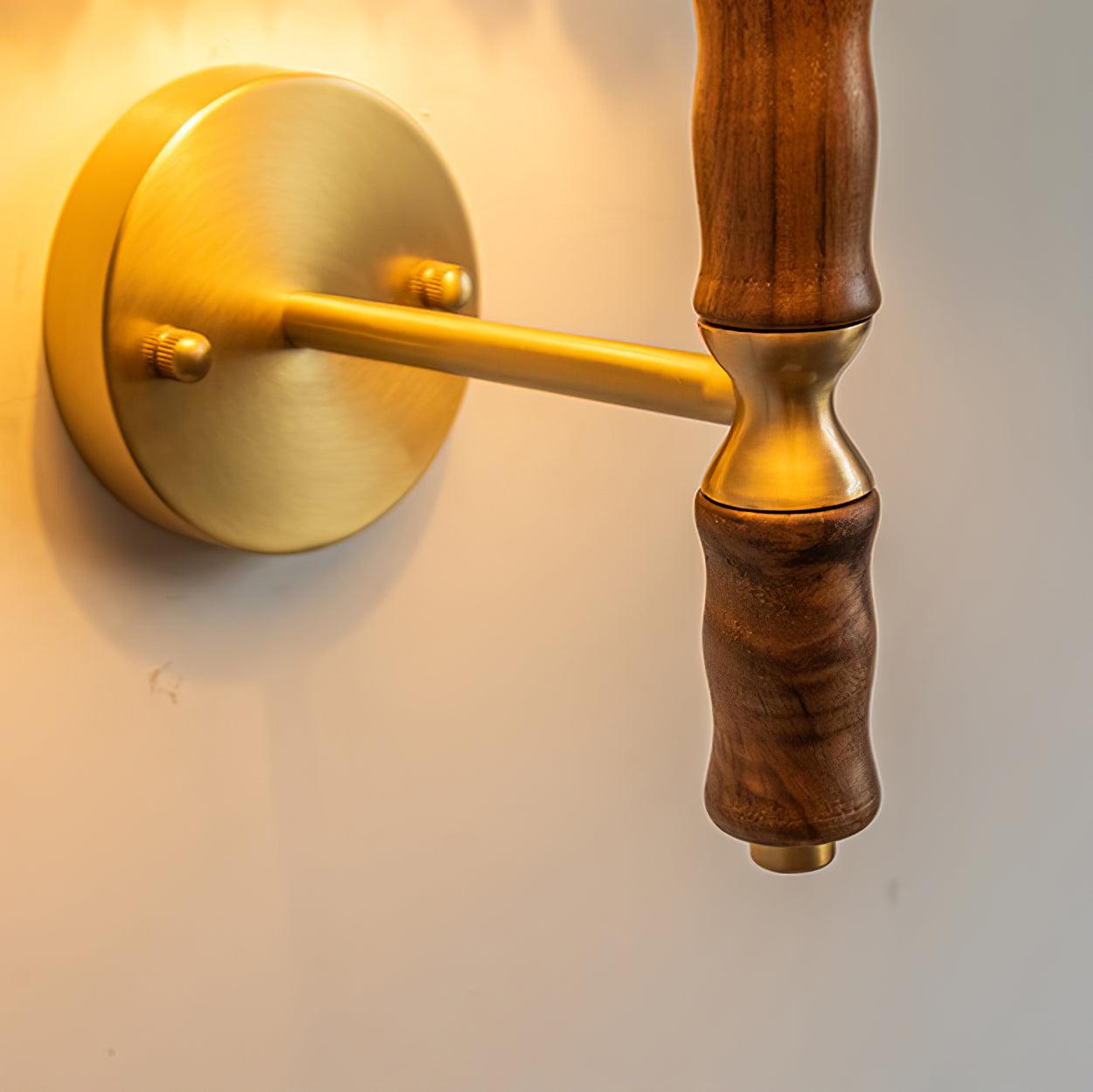 Ernest Vintage Industrial Pleated Walnut Fabric Wall Light - Letslighting