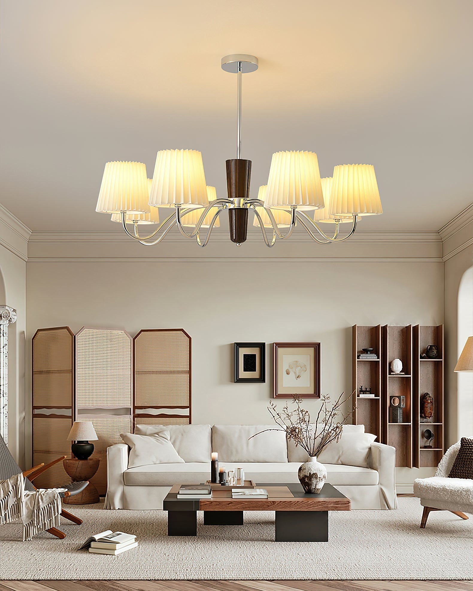 Aurora Chandelier Pleated Fabric Classic - Letslighting