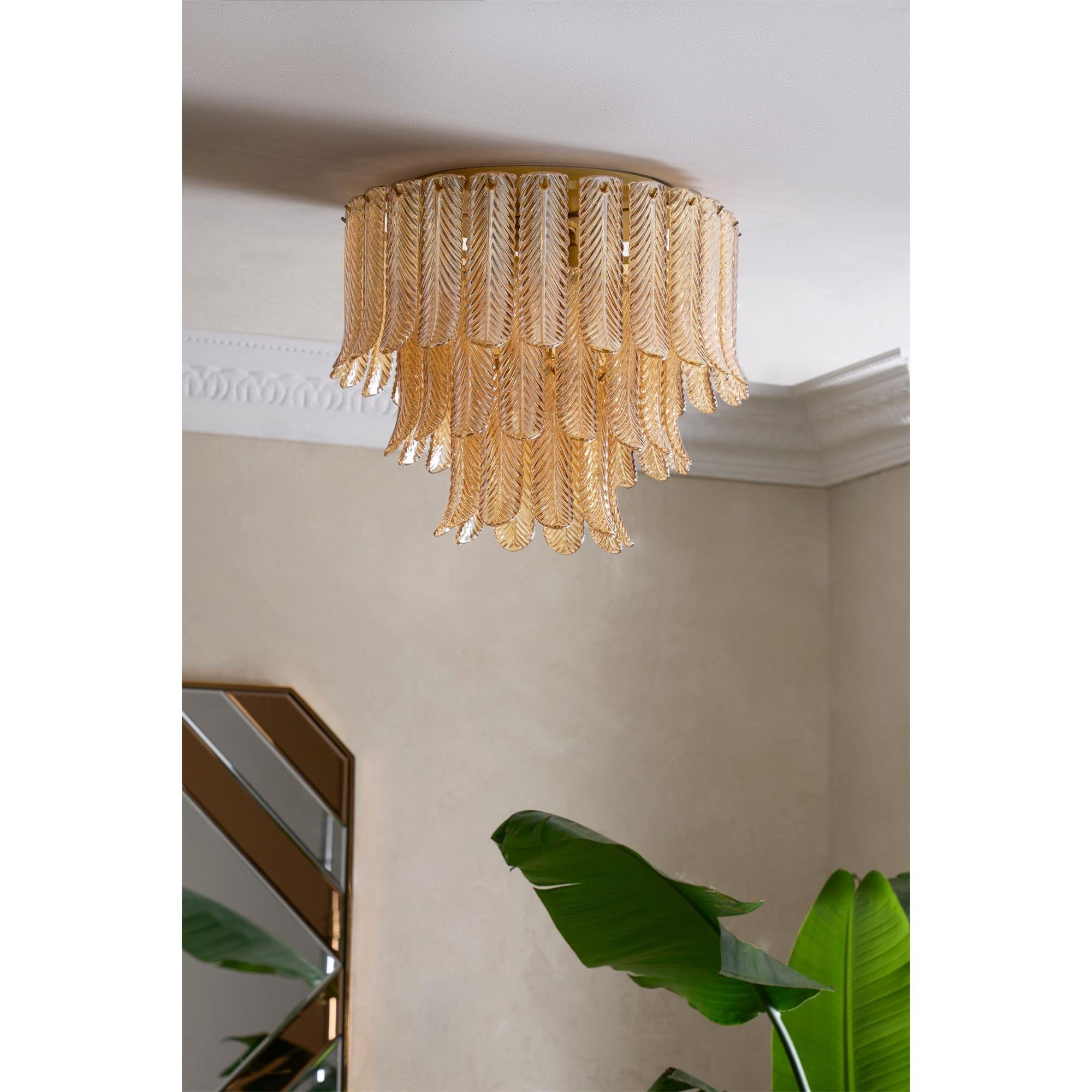 Vosolara Postmodern Luxury Brass Glass Ceiling Light - Letslighting