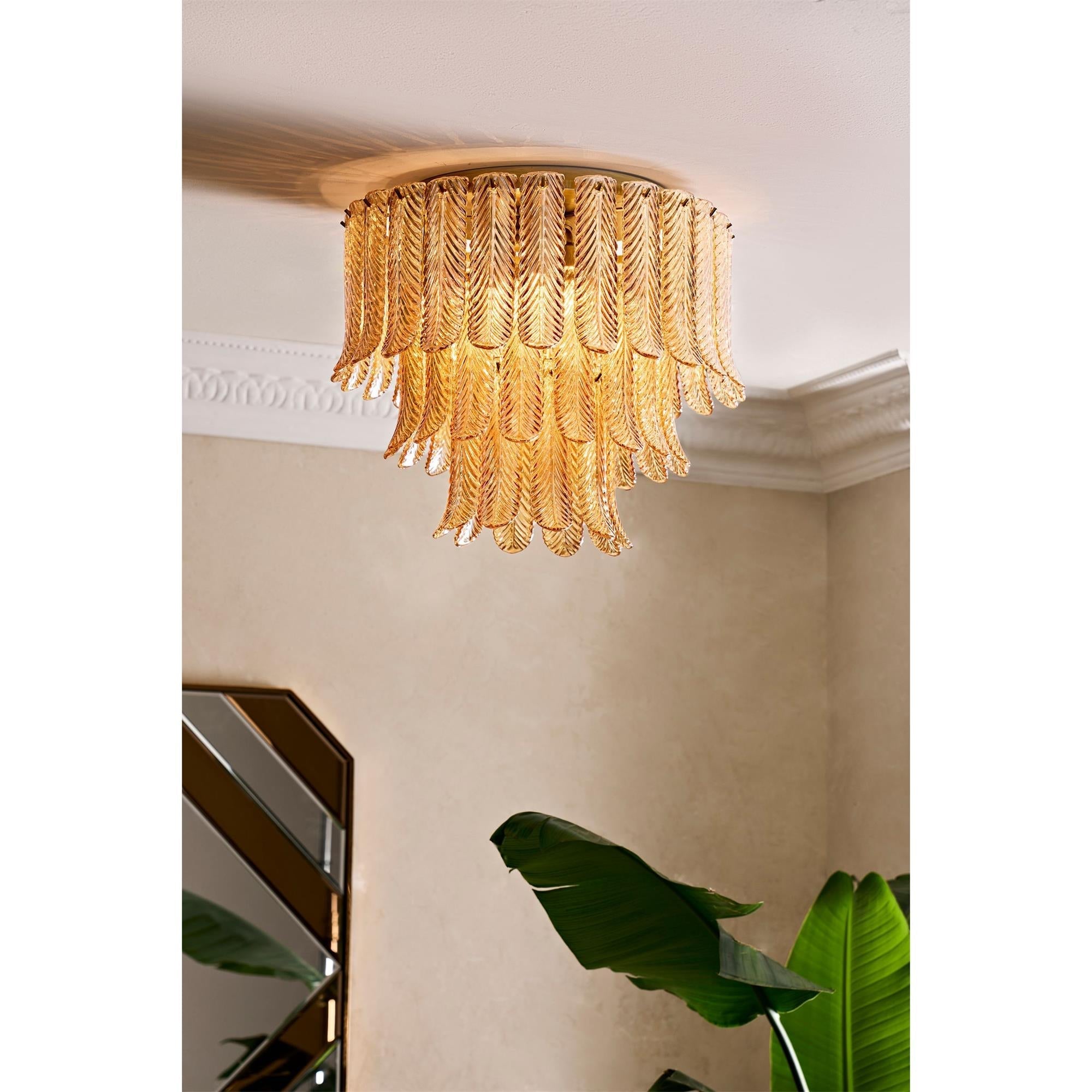 Vosolara Postmodern Luxury Brass Glass Ceiling Light - Letslighting