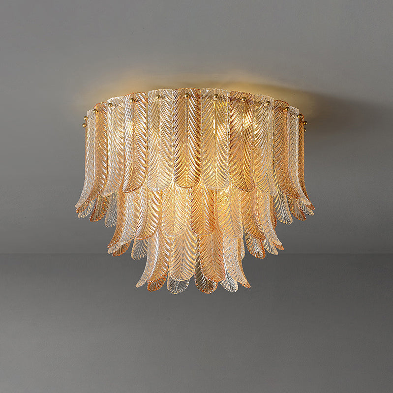 Vosolara Postmodern Luxury Brass Glass Ceiling Light - Letslighting