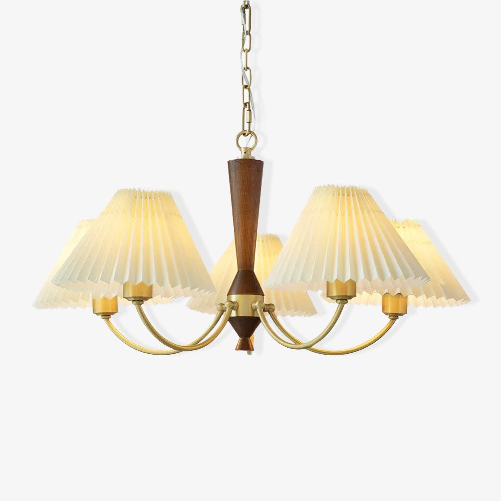 Lustra Chandelier White Pleated Lampshades - Letslighting
