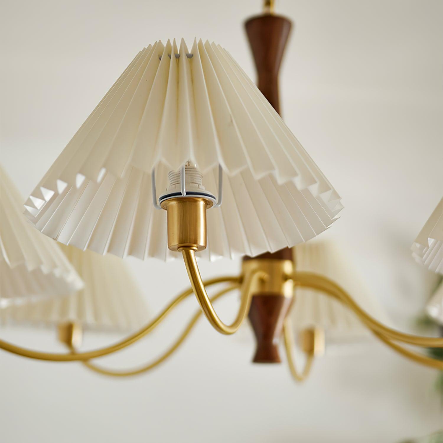 Lustra Chandelier White Pleated Lampshades - Letslighting