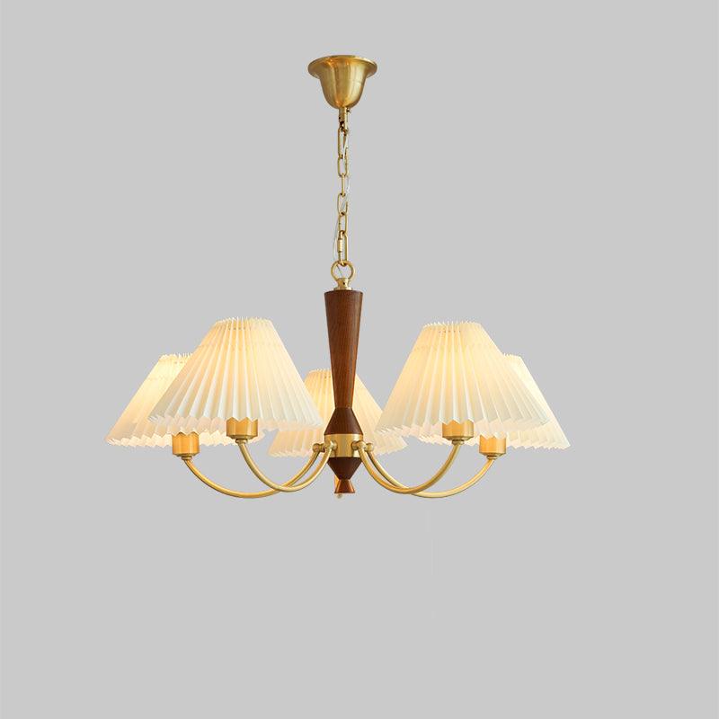 Lustra Chandelier White Pleated Lampshades - Letslighting