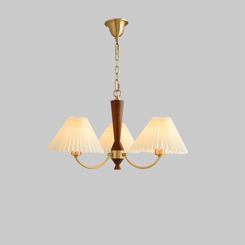 Lustra Chandelier White Pleated Lampshades - Letslighting