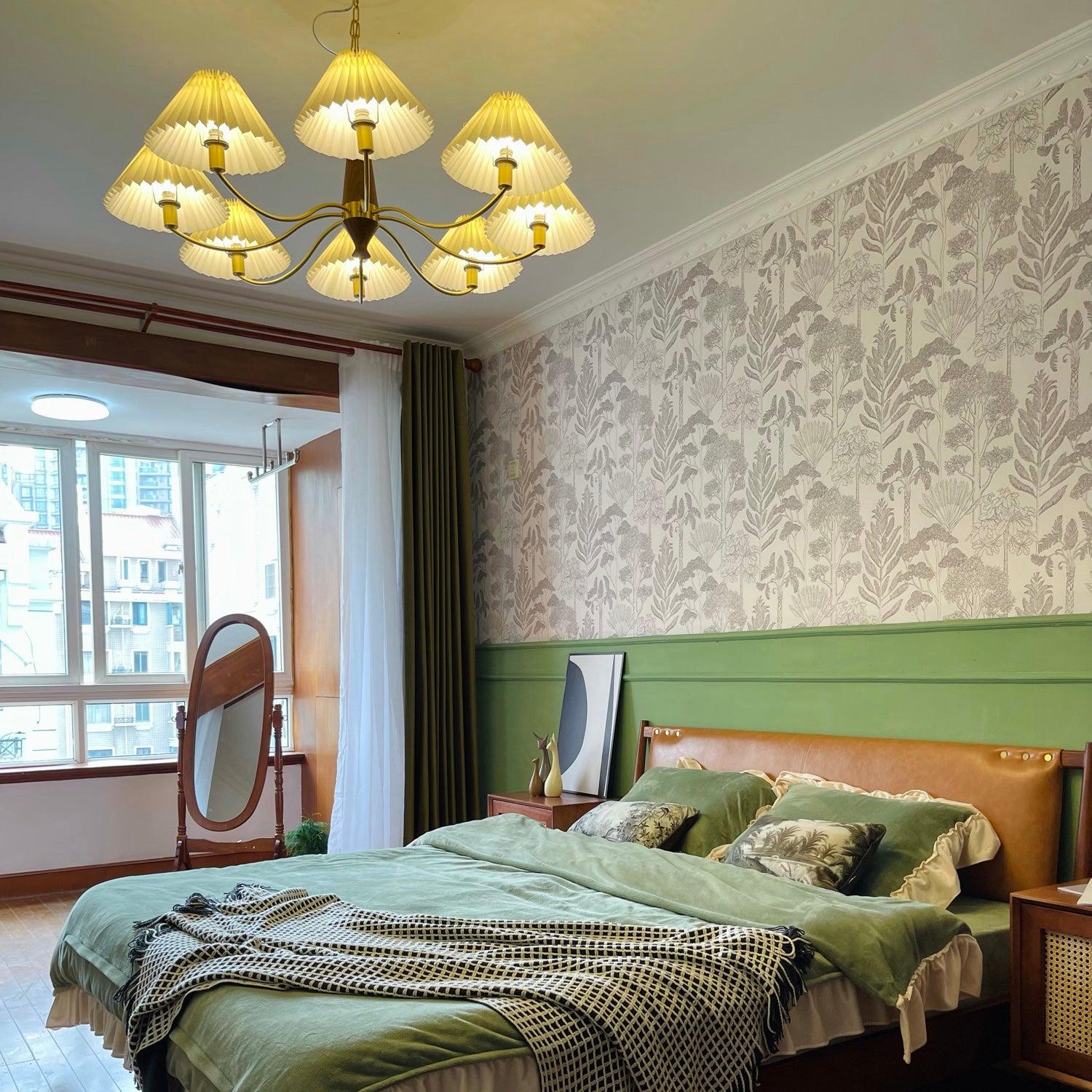 Lustra Chandelier White Pleated Lampshades - Letslighting