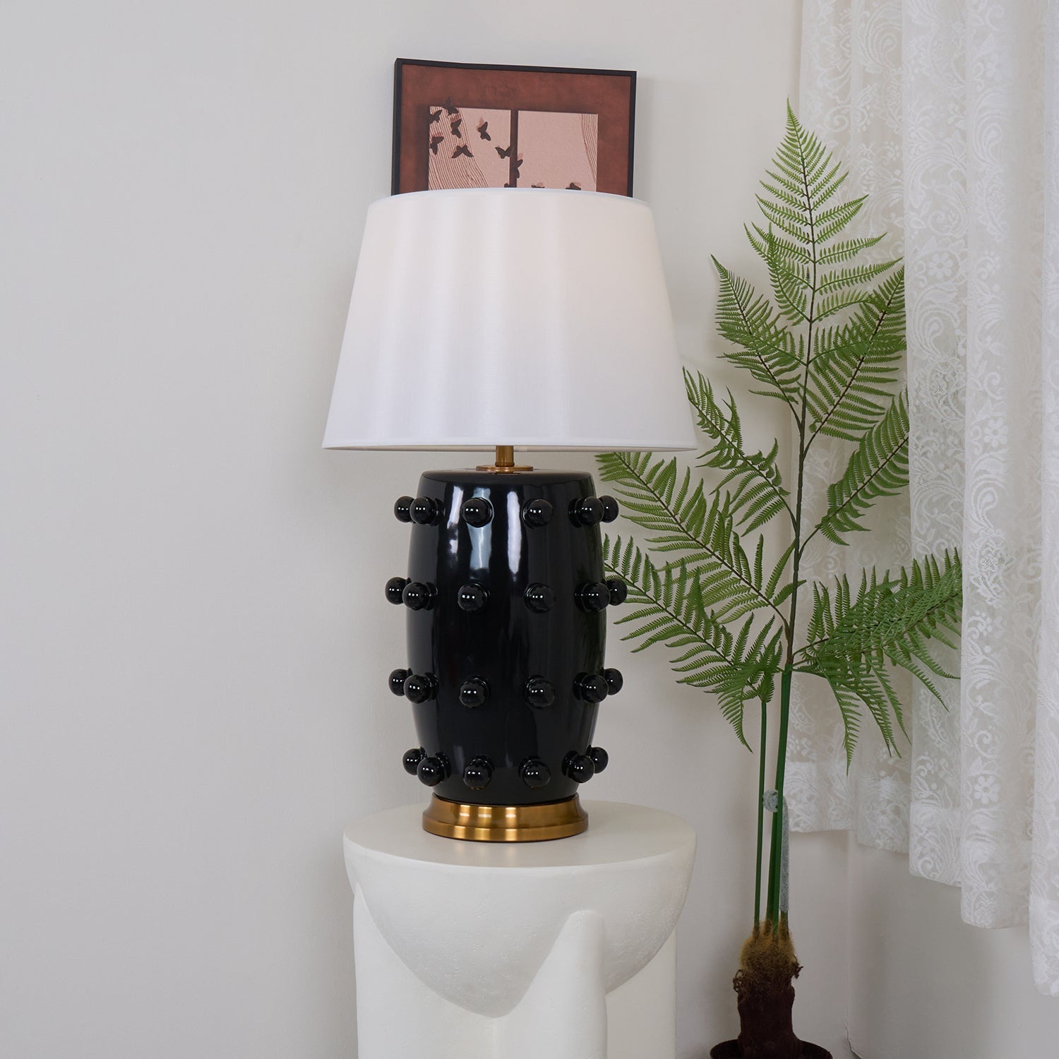 Nexan Ceramic Fabric Table Lamp - Letslighting