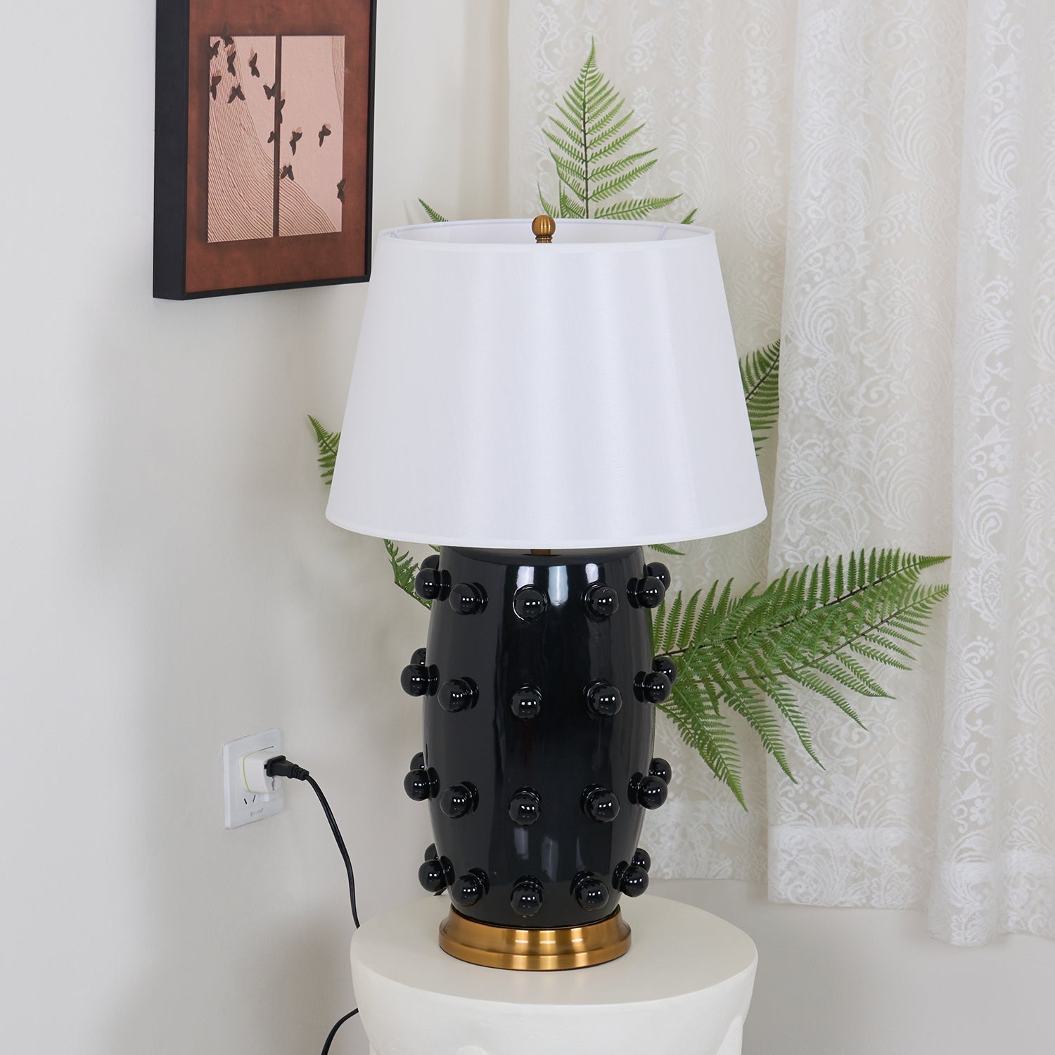 Nexan Ceramic Fabric Table Lamp - Letslighting