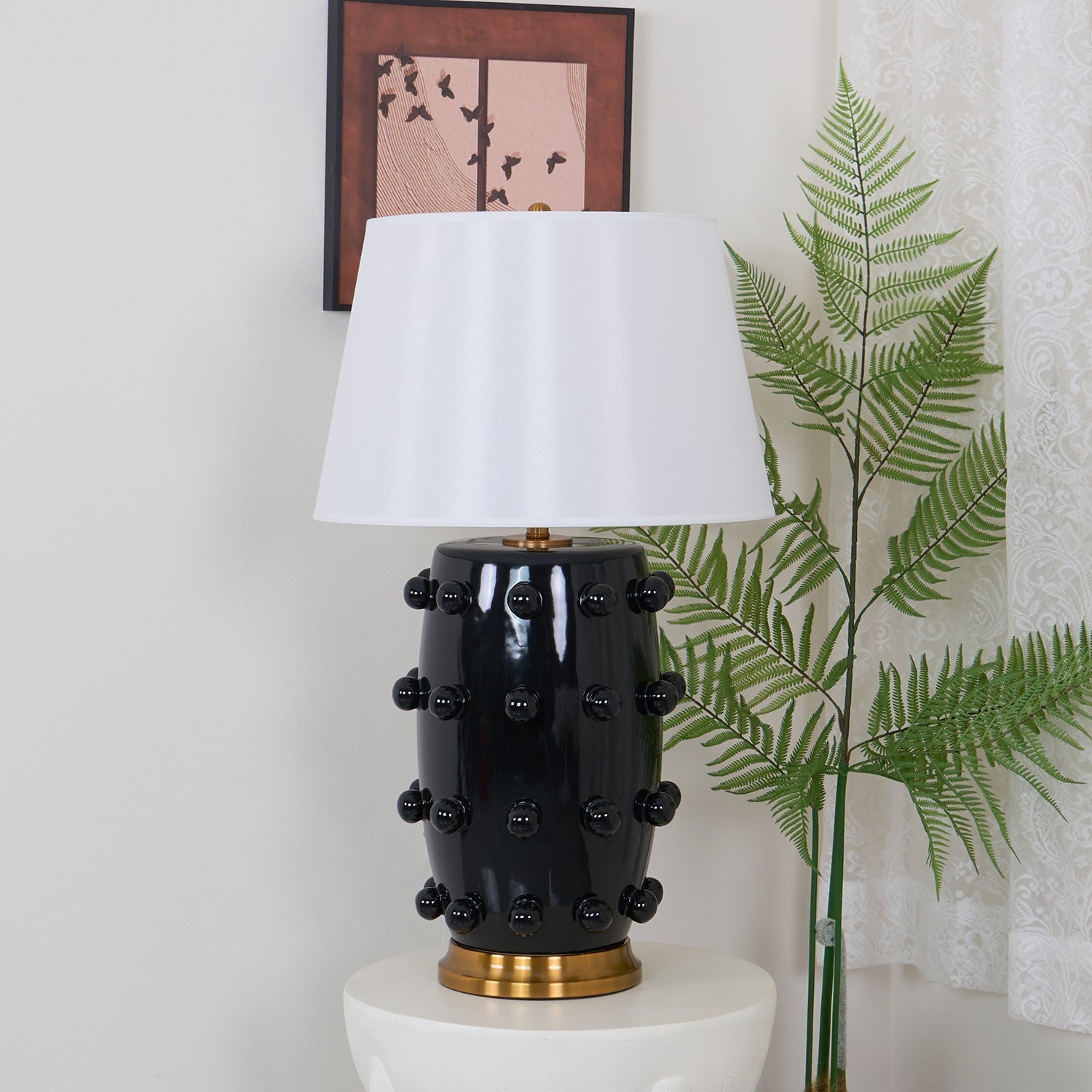 Nexan Ceramic Fabric Table Lamp - Letslighting