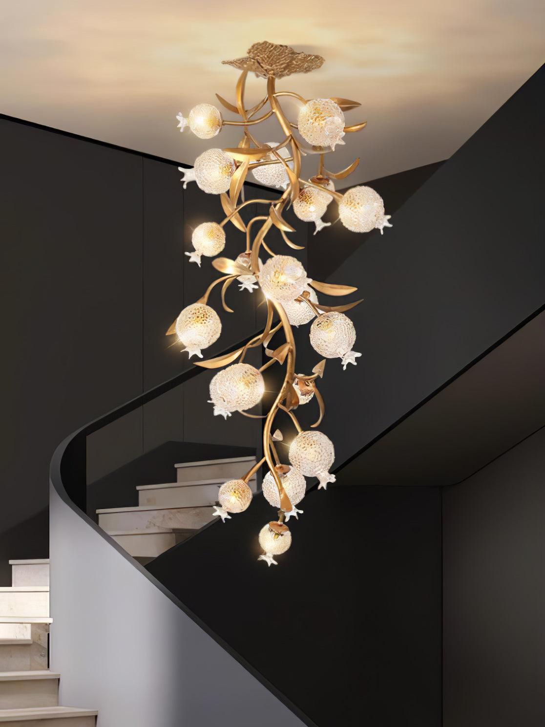 Aursorir Elegance Pomegranate Brass Glass Ceiling Lamp - Letslighting