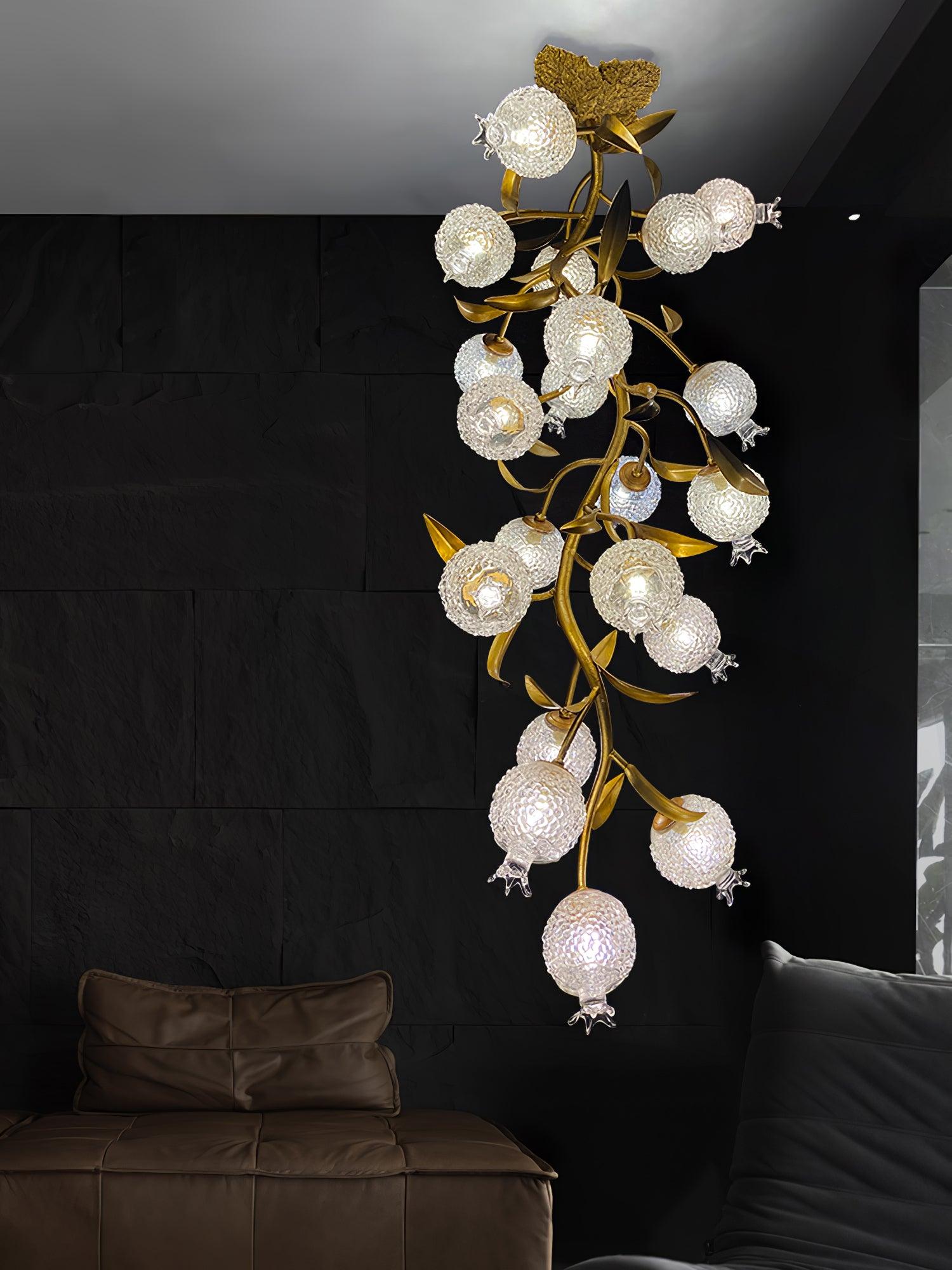 Aursorir Elegance Pomegranate Brass Glass Ceiling Lamp - Letslighting