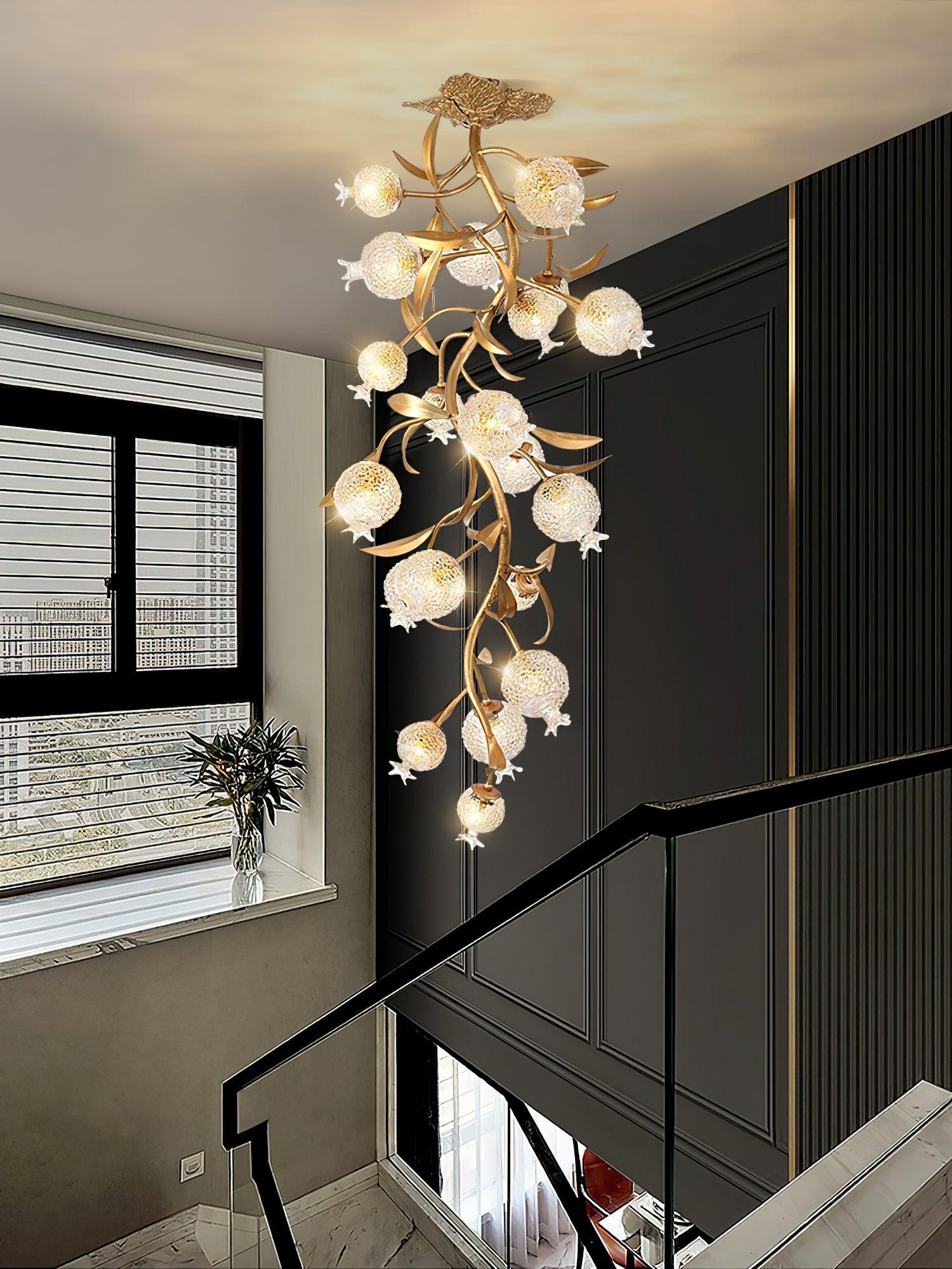 Aursorir Elegance Pomegranate Brass Glass Ceiling Lamp - Letslighting