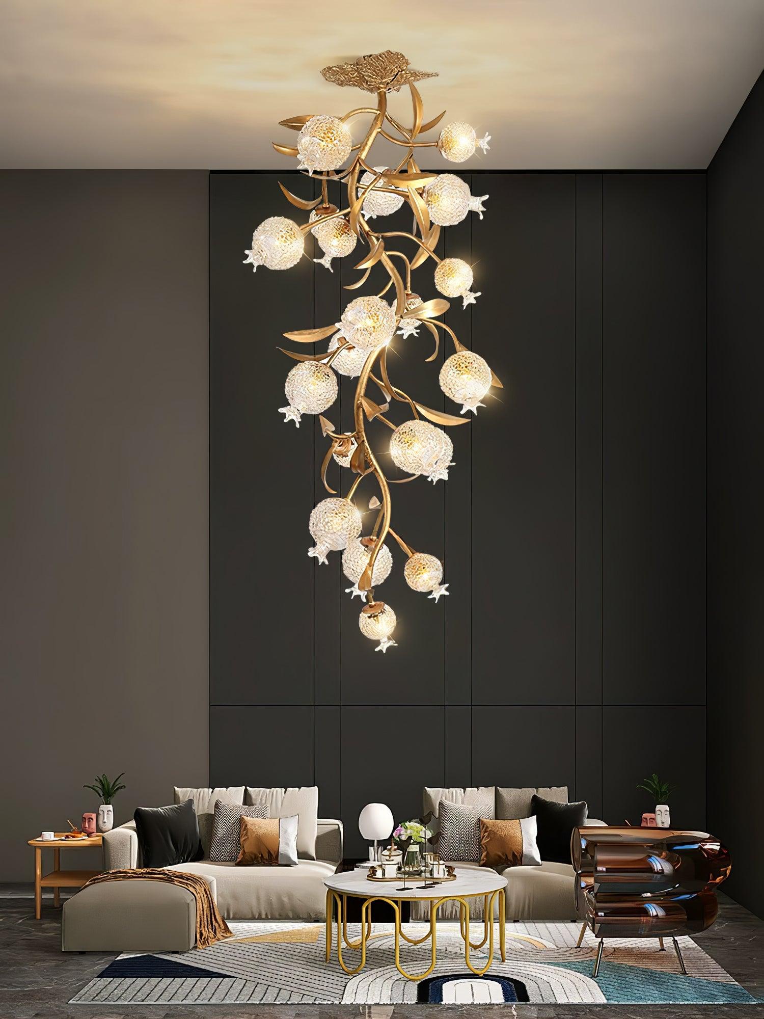 Aursorir Elegance Pomegranate Brass Glass Ceiling Lamp - Letslighting