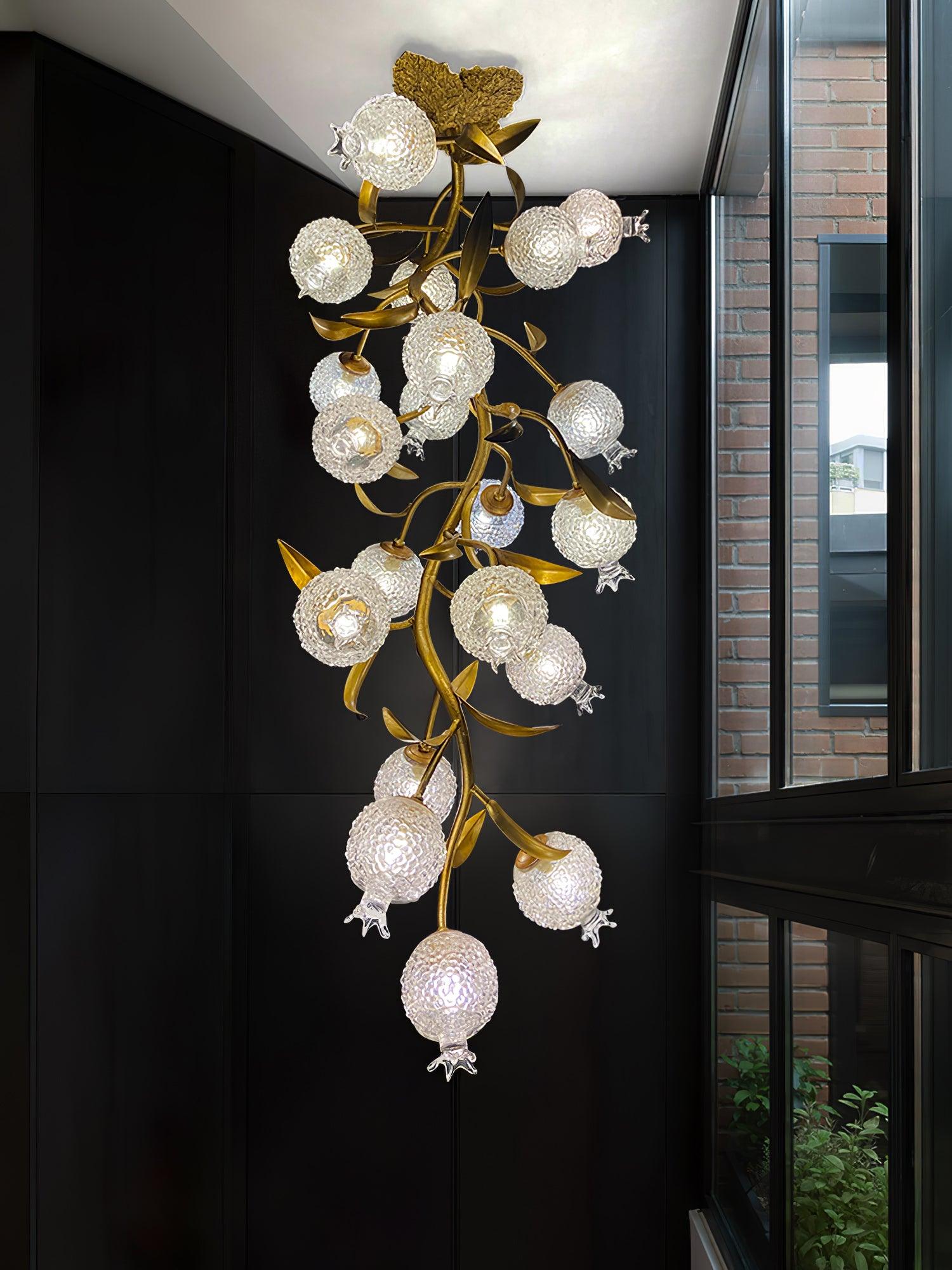 Aursorir Elegance Pomegranate Brass Glass Ceiling Lamp - Letslighting