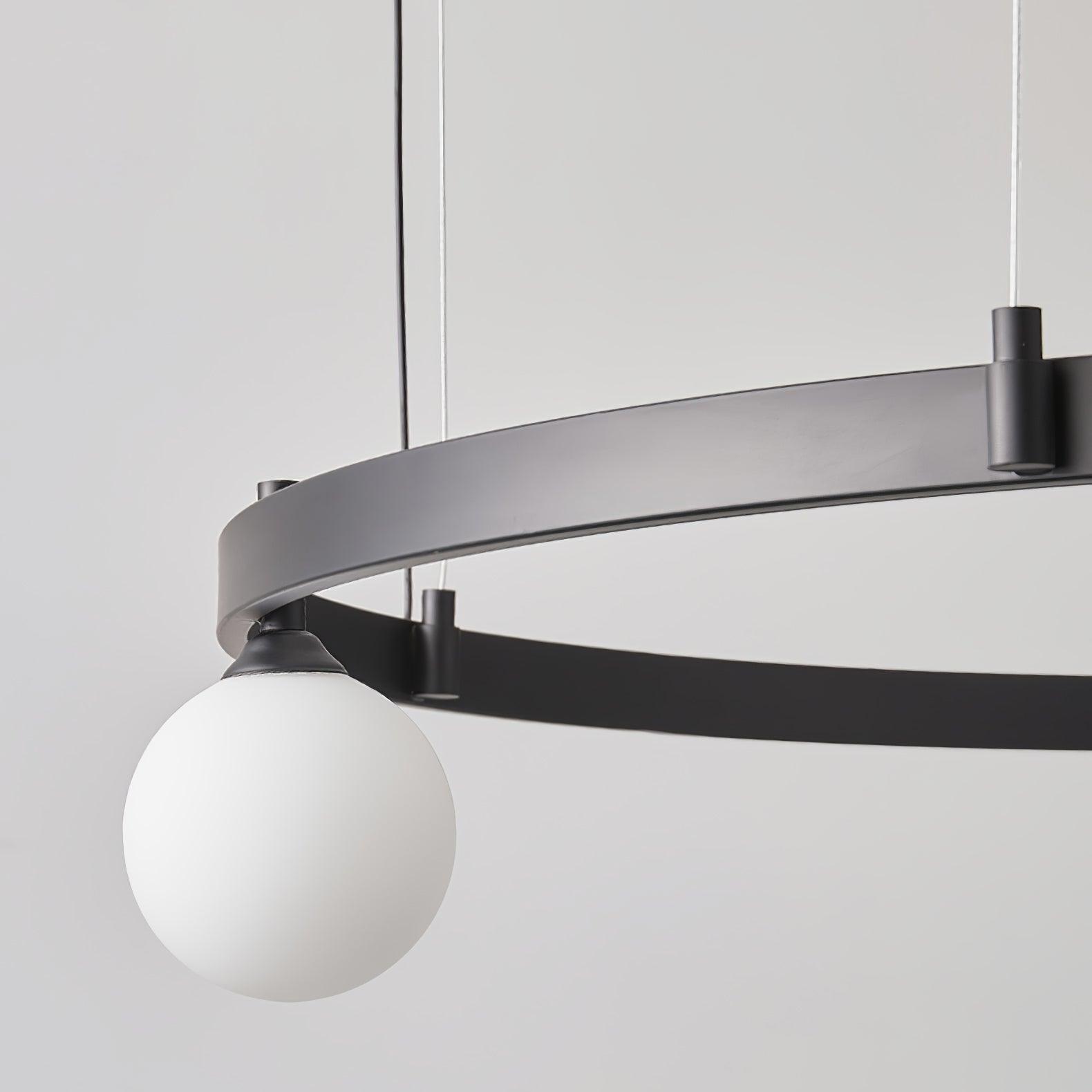 Lustra Pendant Lamp Round Black Ring - Letslighting
