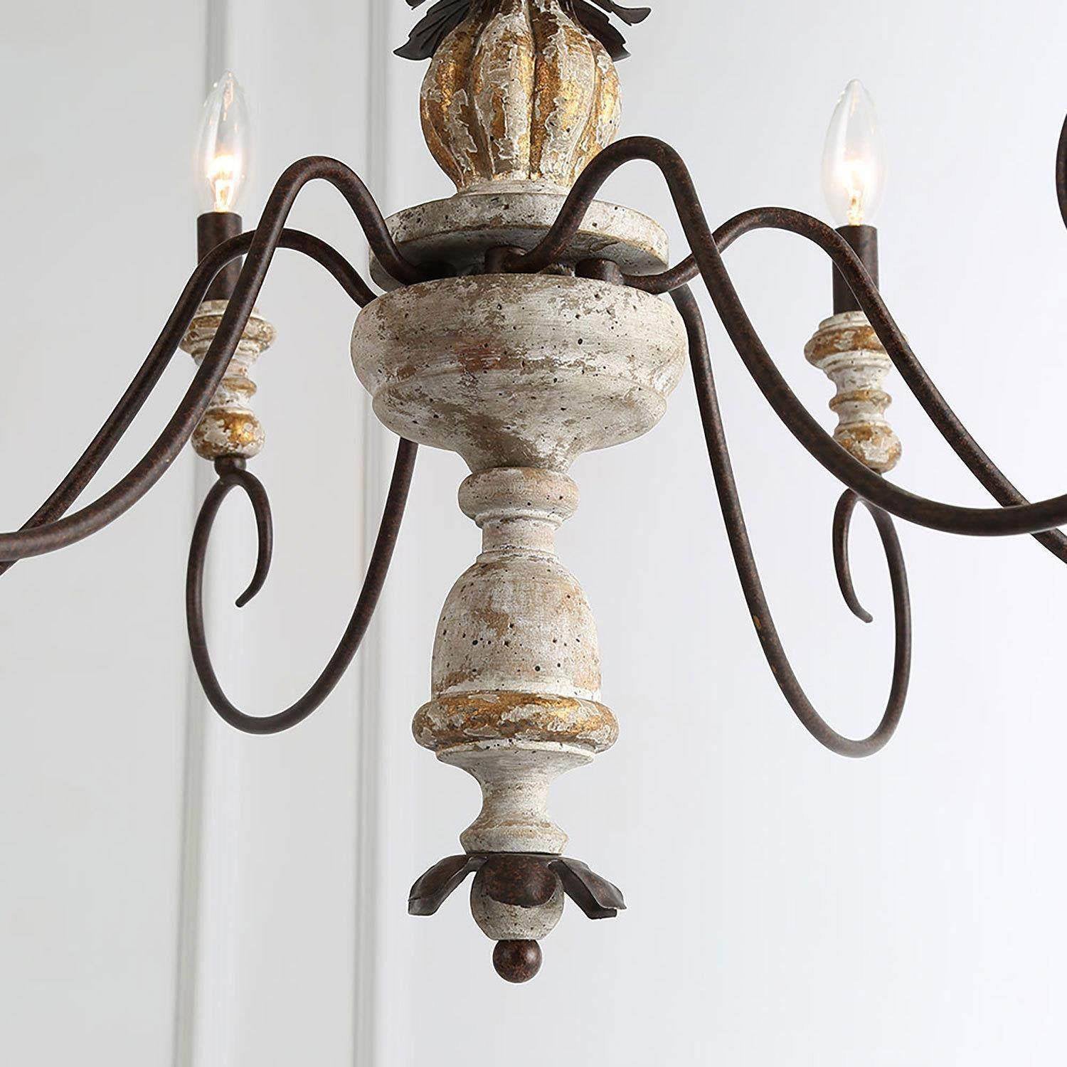Zonorira Vintage Industrial Wooden Chandelier - Letslighting