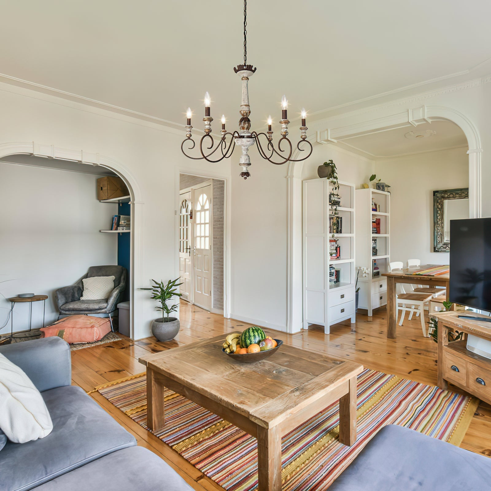 Zonorira Vintage Industrial Wooden Chandelier - Letslighting