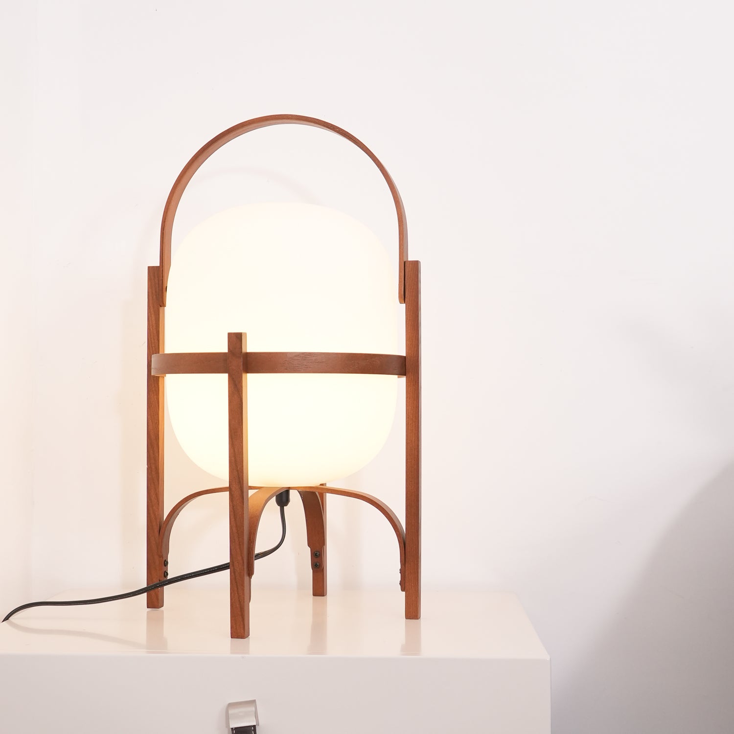 Lethra Wood Glass Table Lamp - Letslighting