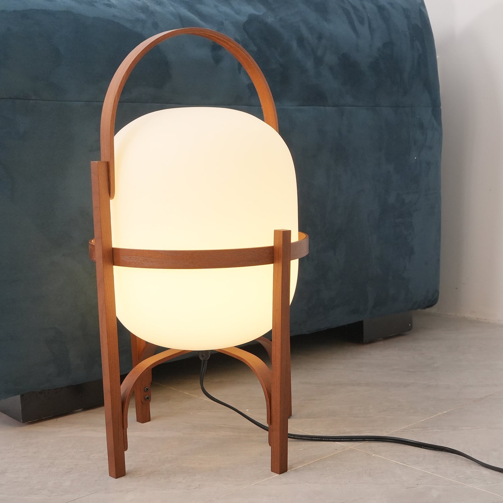 Lethra Wood Glass Table Lamp - Letslighting
