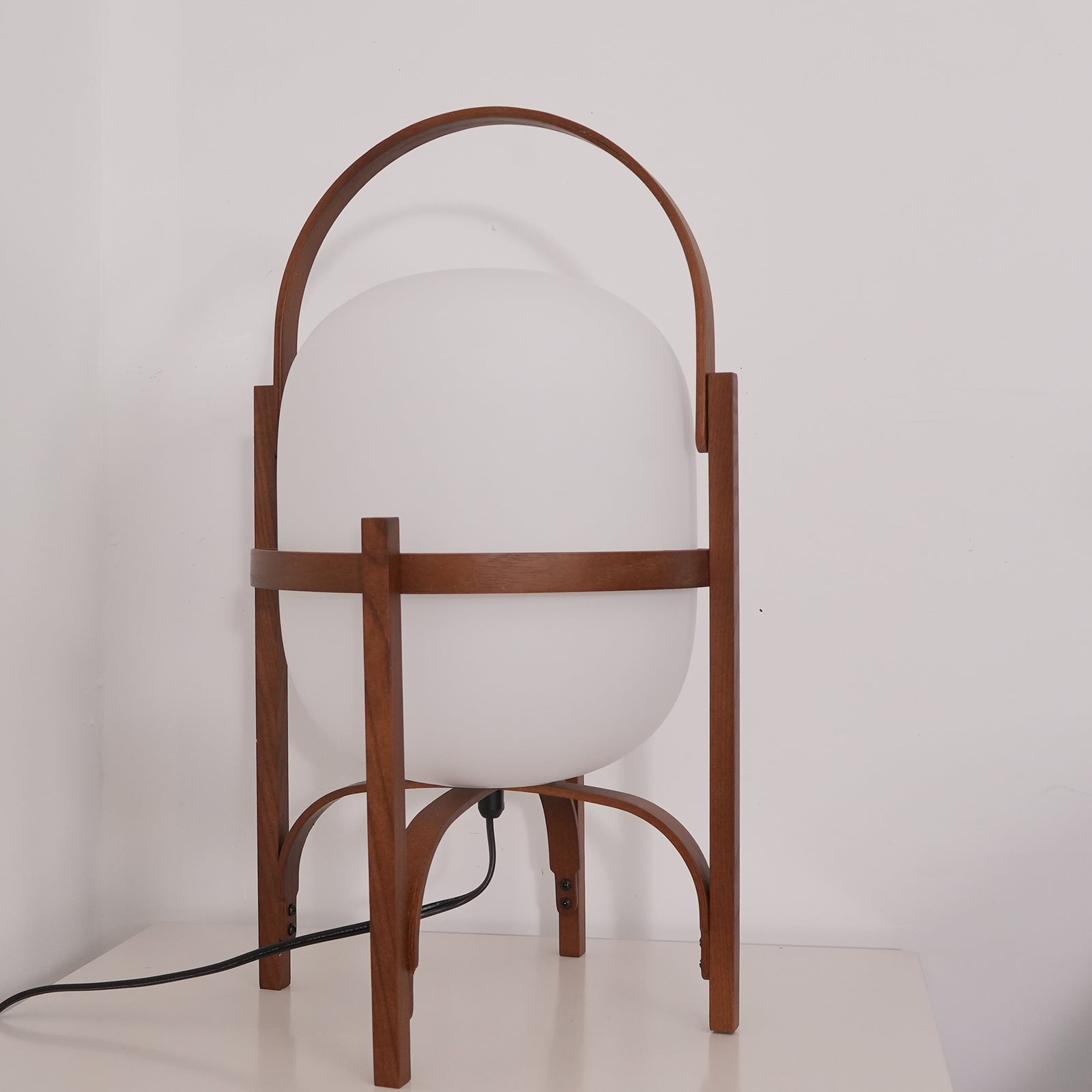 Lethra Wood Glass Table Lamp - Letslighting