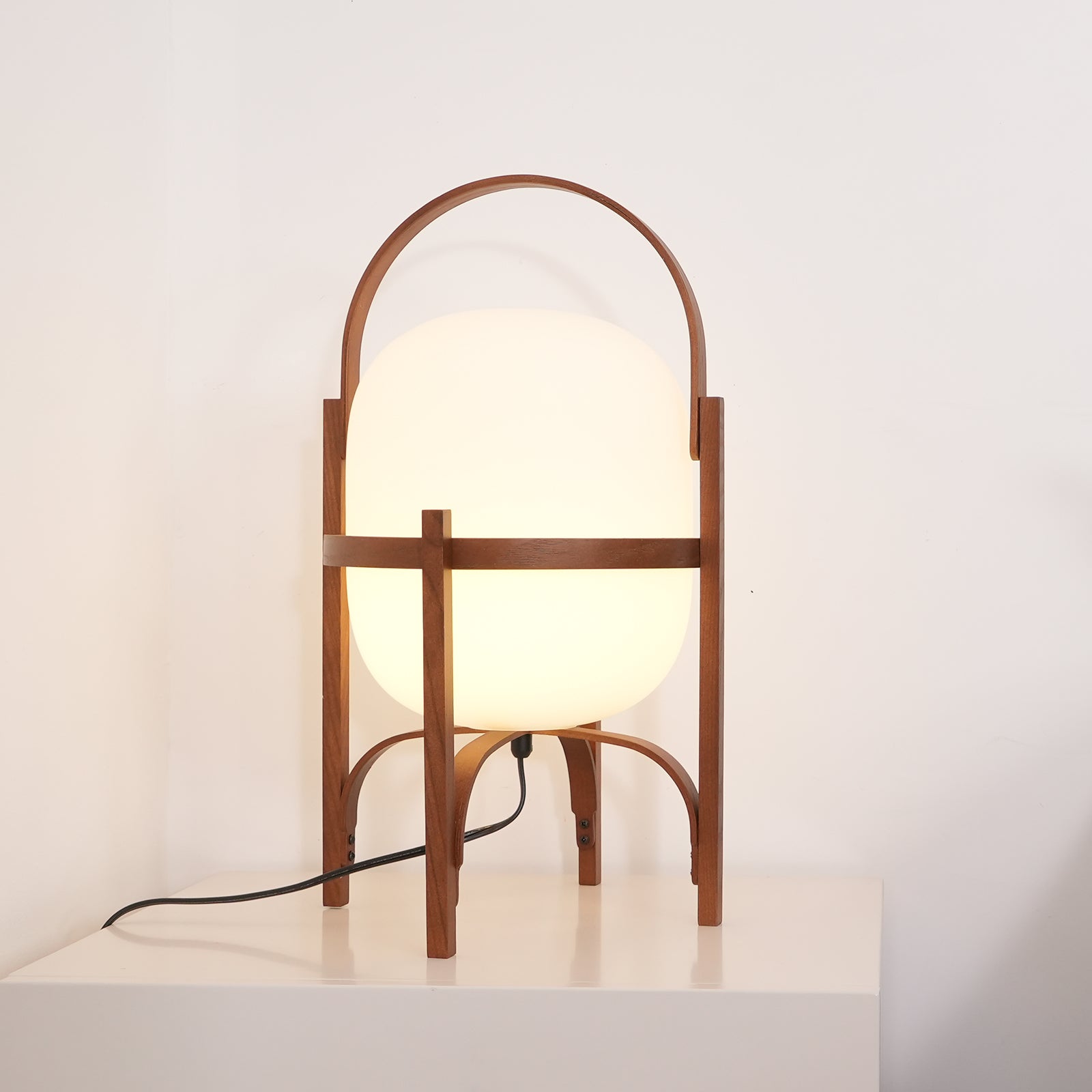 Lethra Wood Glass Table Lamp - Letslighting
