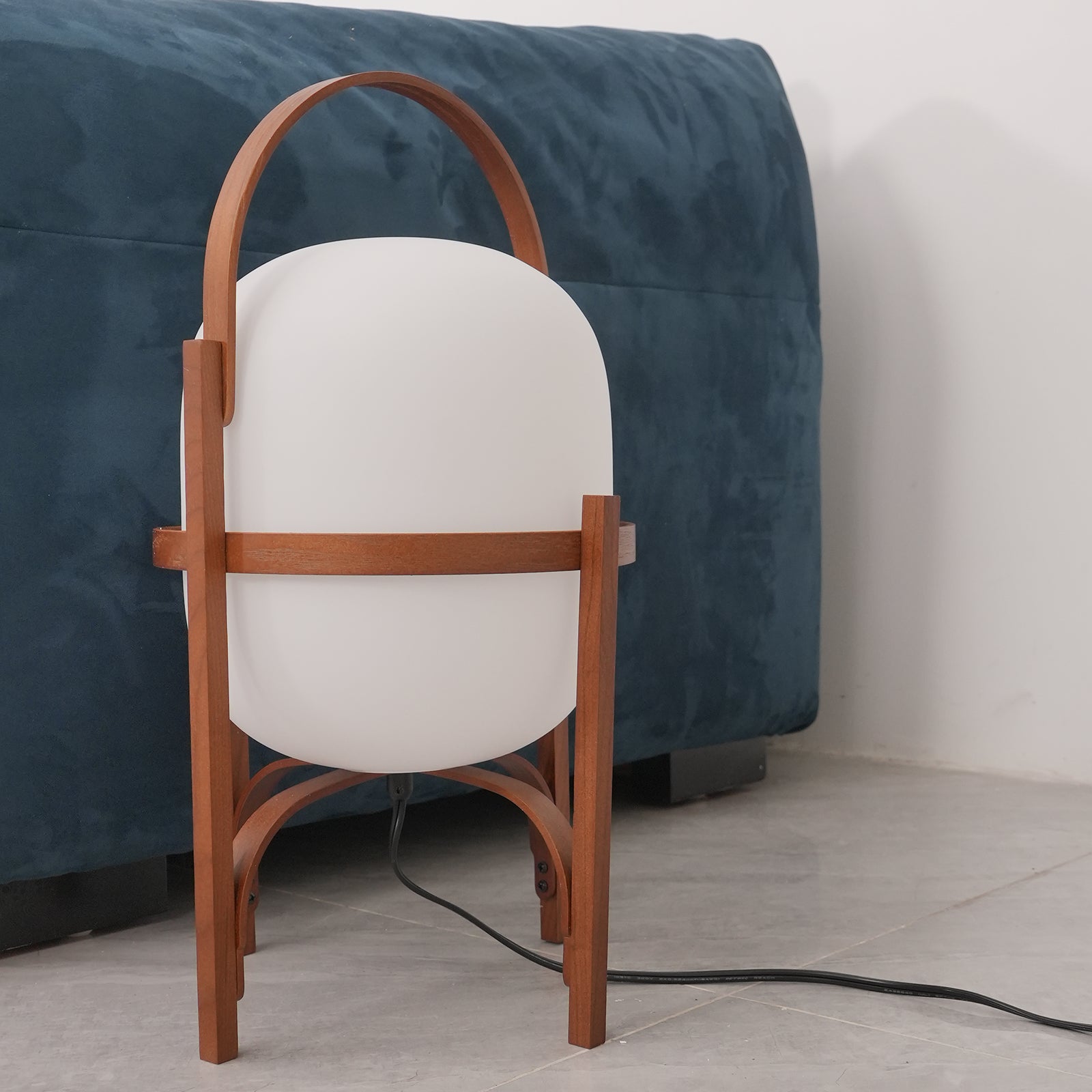 Lethra Wood Glass Table Lamp - Letslighting