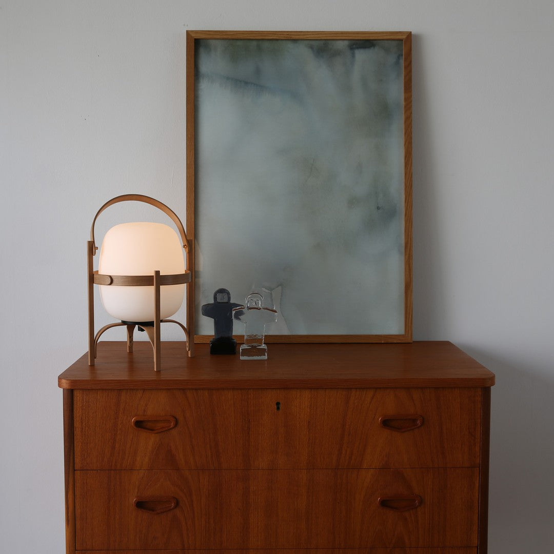 Lethra Wood Glass Table Lamp - Letslighting