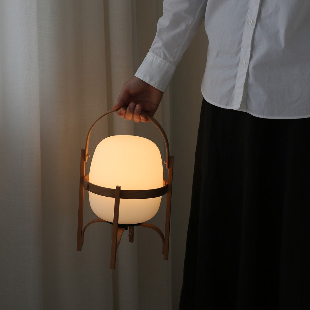 Lethra Wood Glass Table Lamp - Letslighting