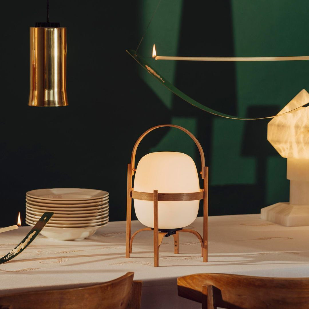 Lethra Wood Glass Table Lamp - Letslighting