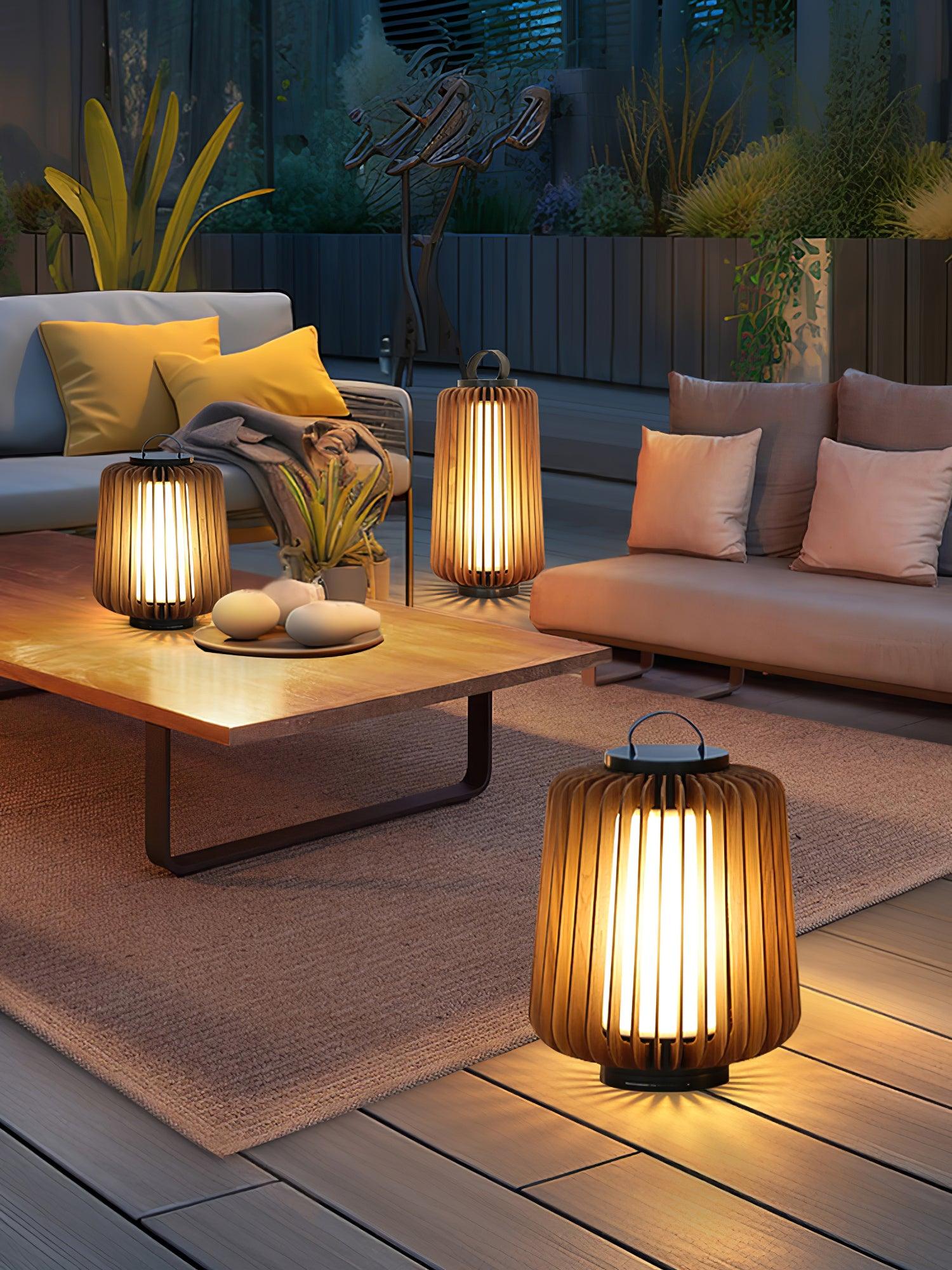 Ulmaran Portable Rechargeable Wood Lantern Outdoor Light - Letslighting