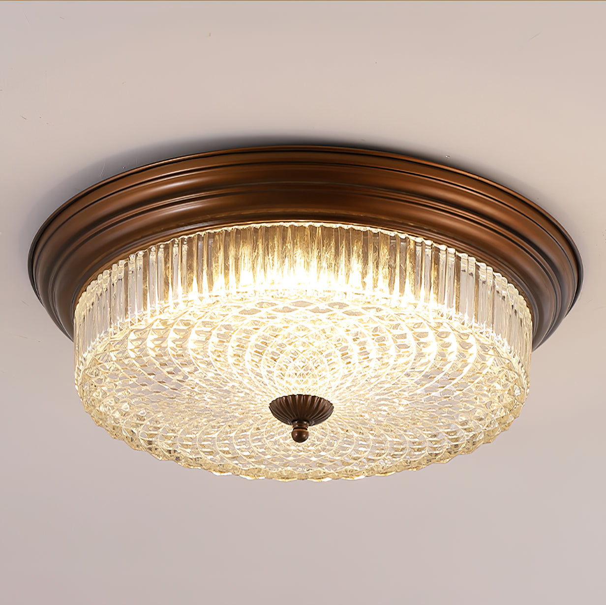 Ulcarir Modern Minimalist Retro Glass Flush Ceiling Lamp - Letslighting
