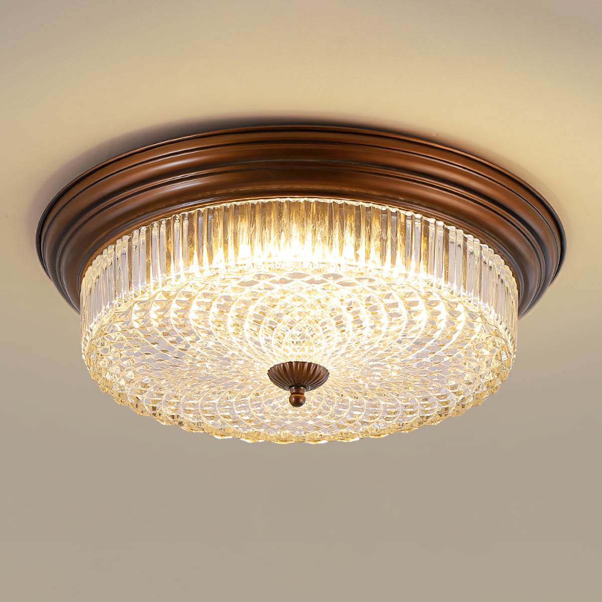 Ulcarir Modern Minimalist Retro Glass Flush Ceiling Lamp - Letslighting