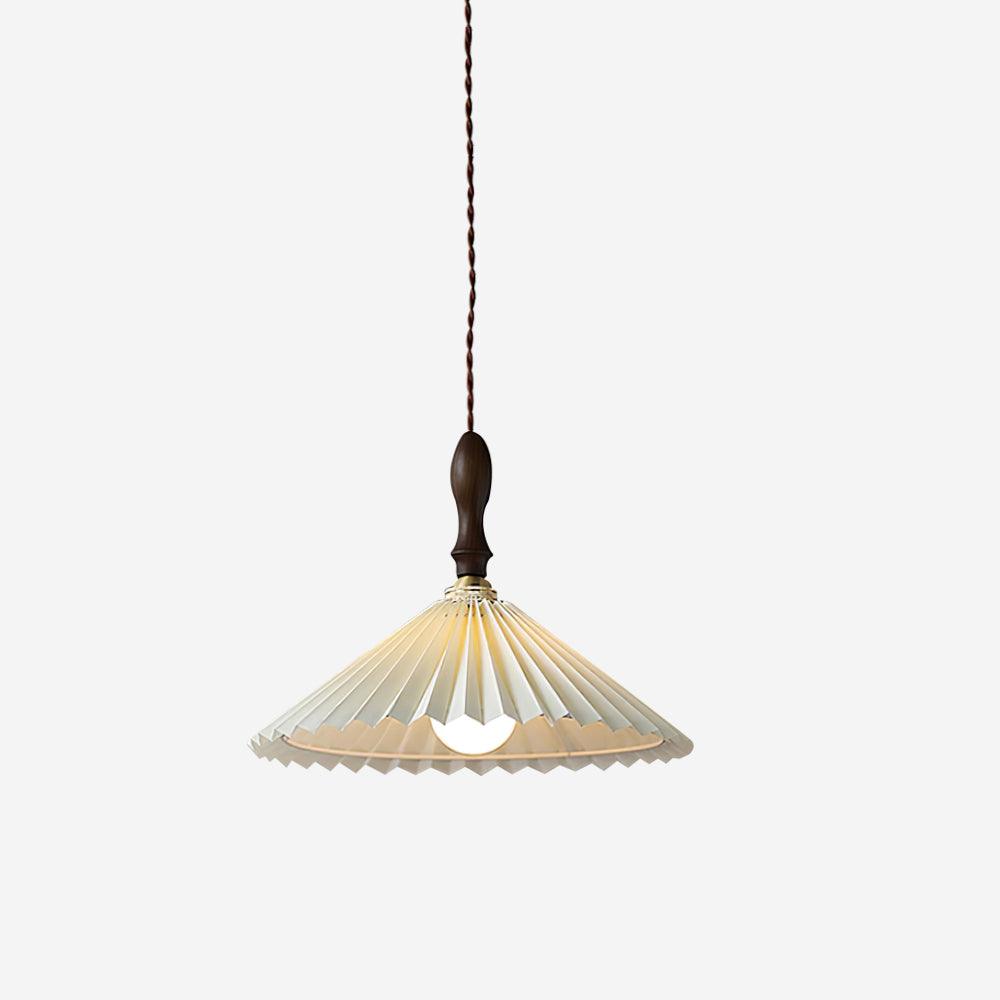 Prairie Walnut Pleated Pendant Lamp - Letslighting
