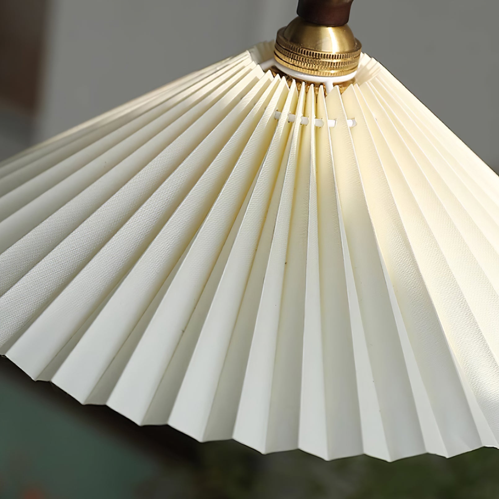 Eldora Pleated Shade Plug-In Pendant Light with Wooden Accent - Letslighting