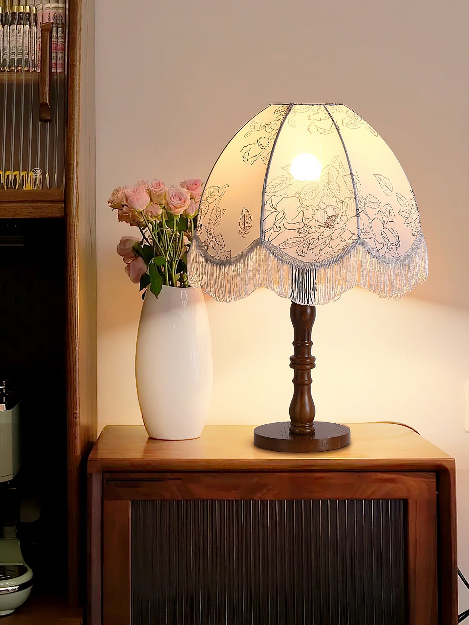 Orlyn Wood Fabric Elegant Table Lamp - Letslighting