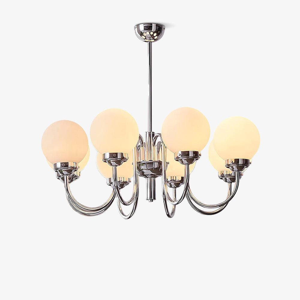 Lustra Chandelier Globe Chrome Curved Arm - Letslighting