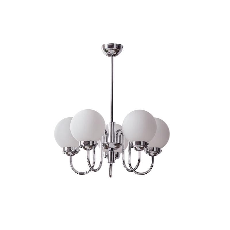 Lustra Chandelier Globe Chrome Curved Arm - Letslighting